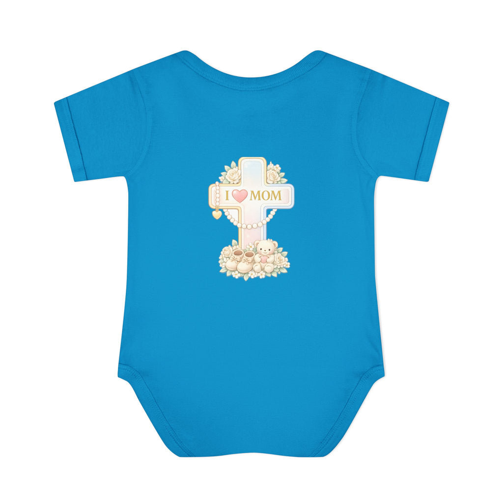 Mom's Greatest Blessing Infant Bodysuit — "Mom" Cross Newborn Onesie