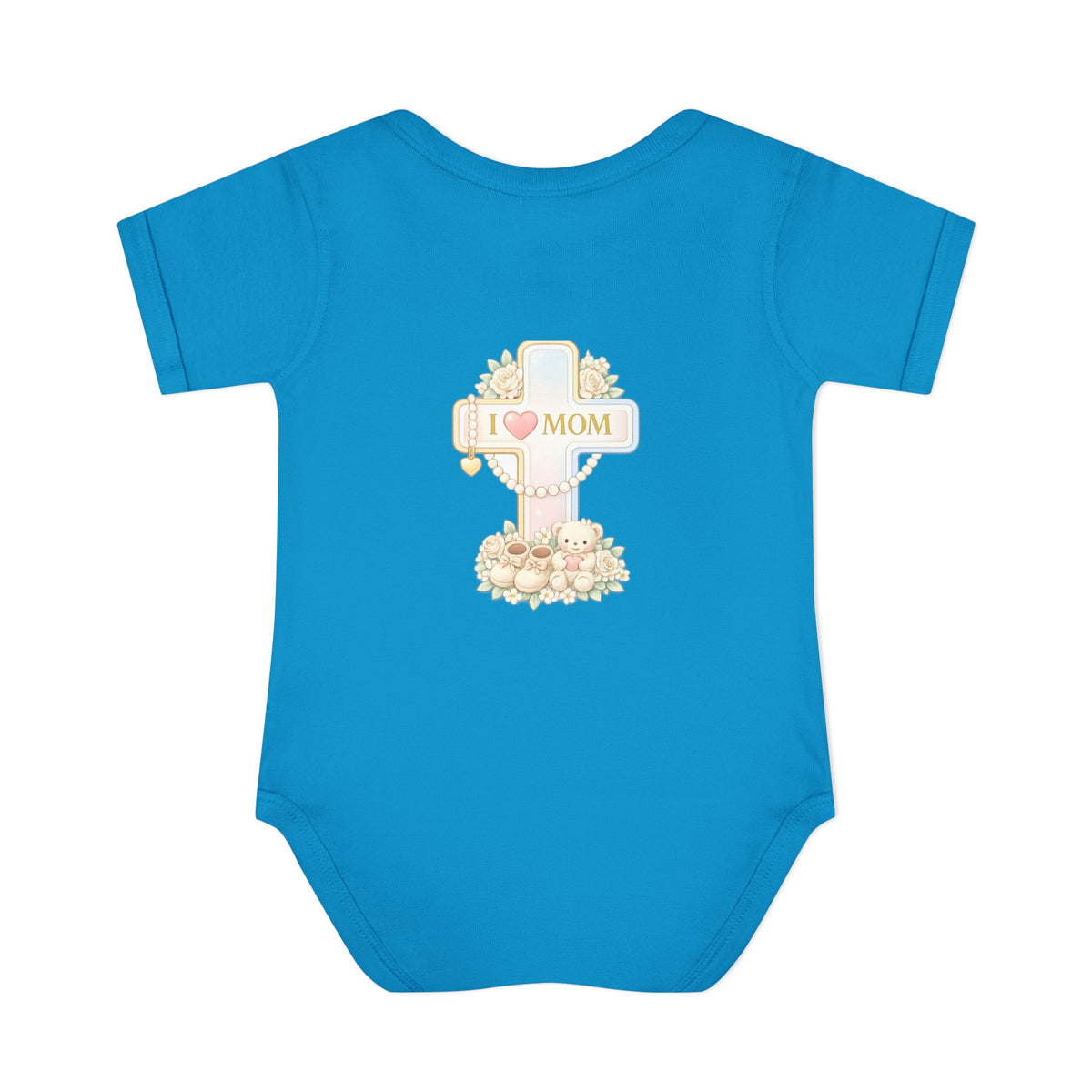 Mom's Greatest Blessing Infant Bodysuit — "Mom" Cross Newborn Onesie