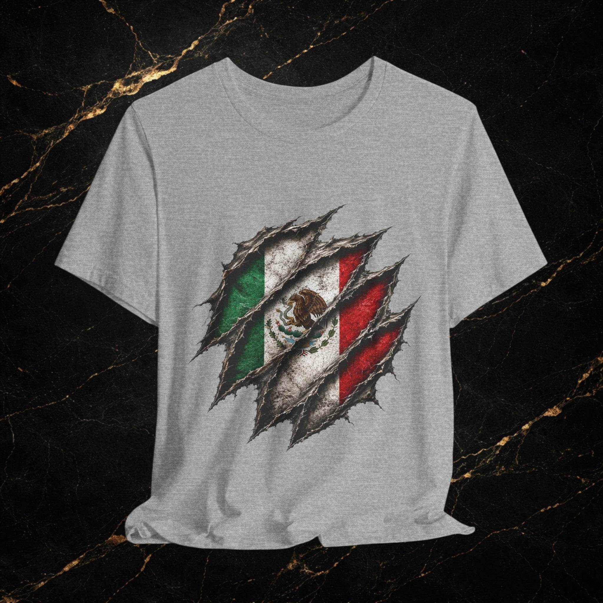 Mexican Flag Ripped Design T‑Shirt — Patriotic Mexico Tee