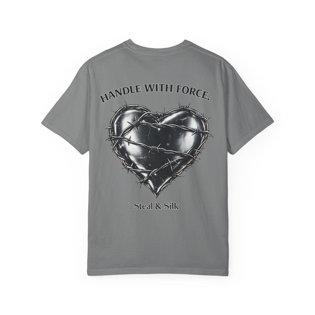 Handle With Force Heart Graphic T-Shirt — "Steal & Silk" Band Tee