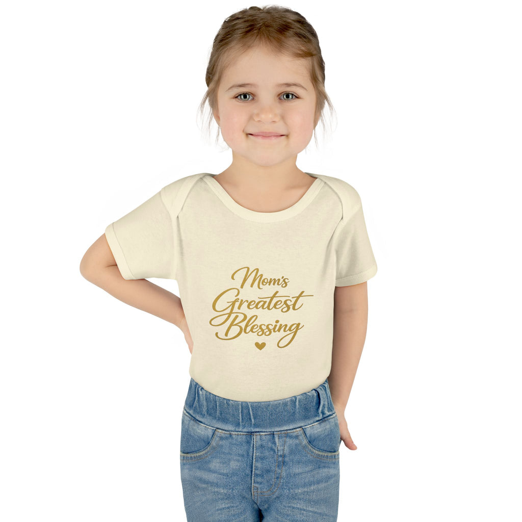 Mom's Greatest Blessing Infant Bodysuit — "Mom" Cross Newborn Onesie