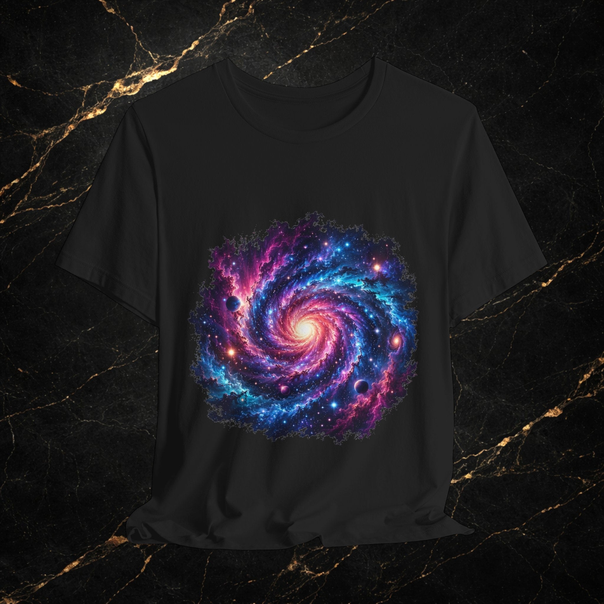 Galaxy Spiral T-Shirt — Colorful Cosmic Swirl Tee