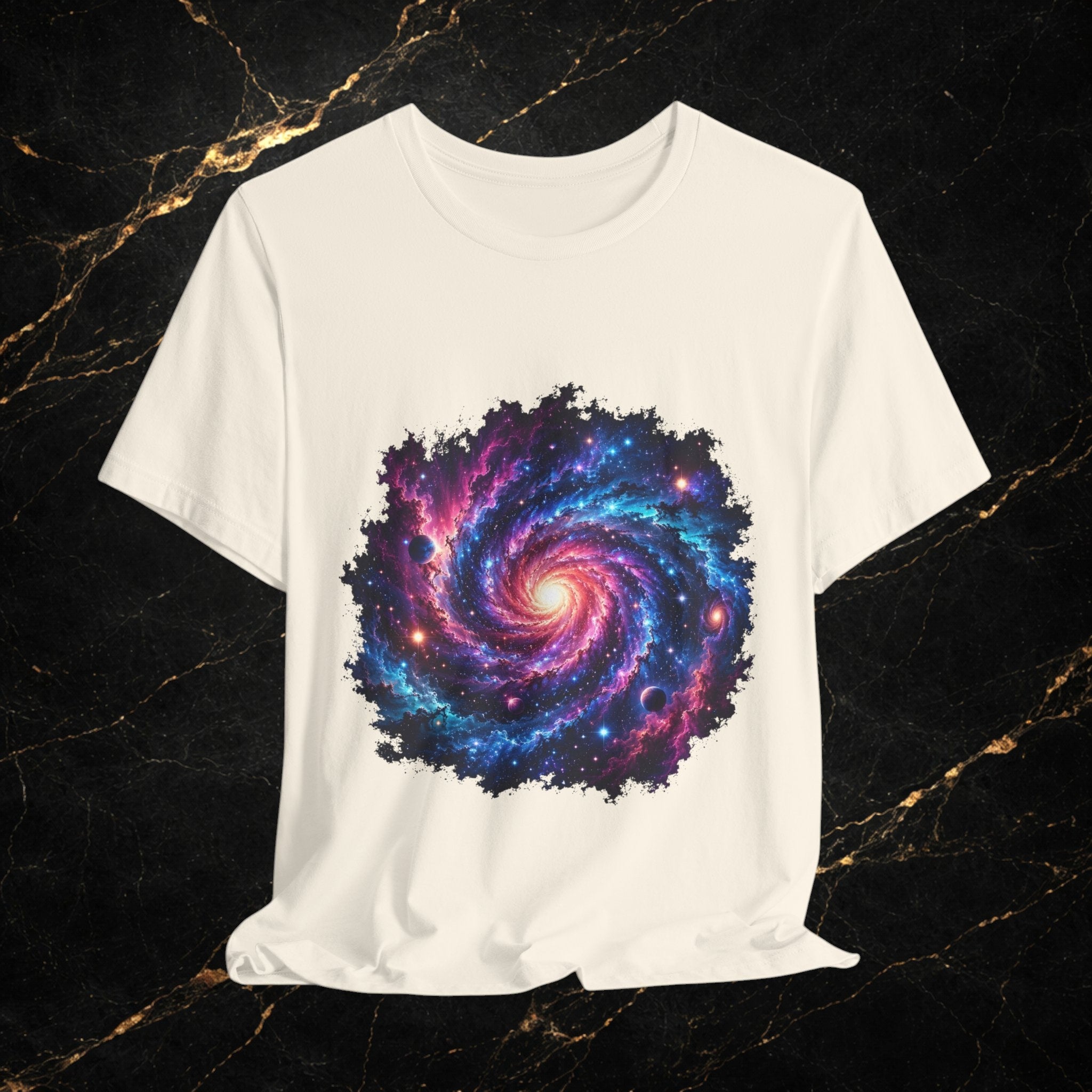 Galaxy Spiral T-Shirt — Colorful Cosmic Swirl Tee