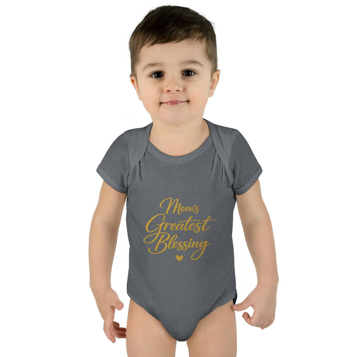 Mom's Greatest Blessing Infant Bodysuit — "Mom" Cross Newborn Onesie