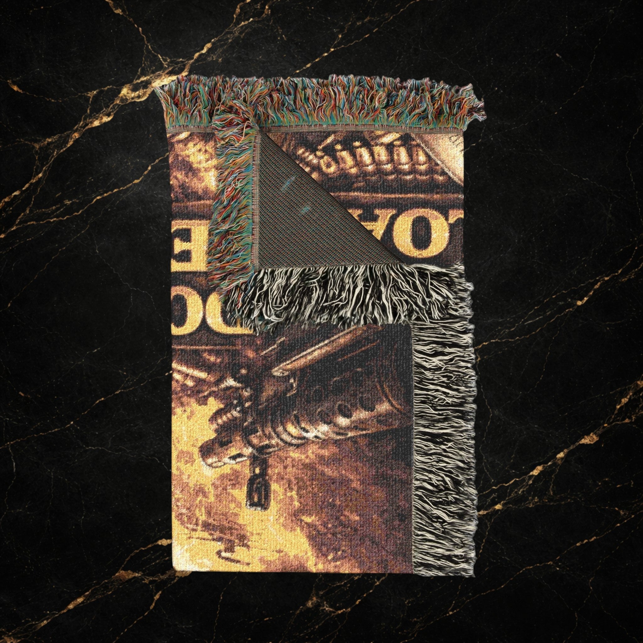 Marines Woven Blanket - "Don't Tread, We Reload" Patriotic Military Throw