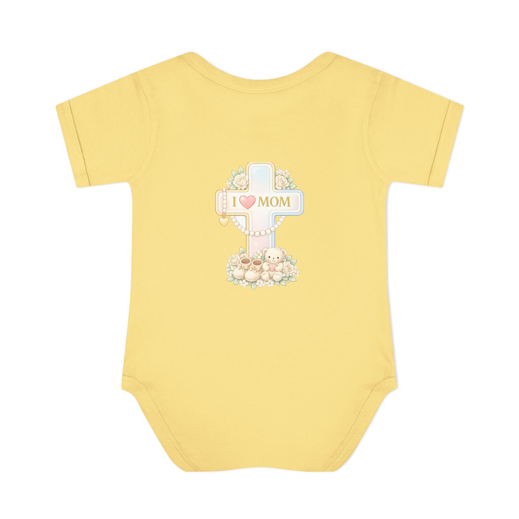 Mom's Greatest Blessing Infant Bodysuit — "Mom" Cross Newborn Onesie