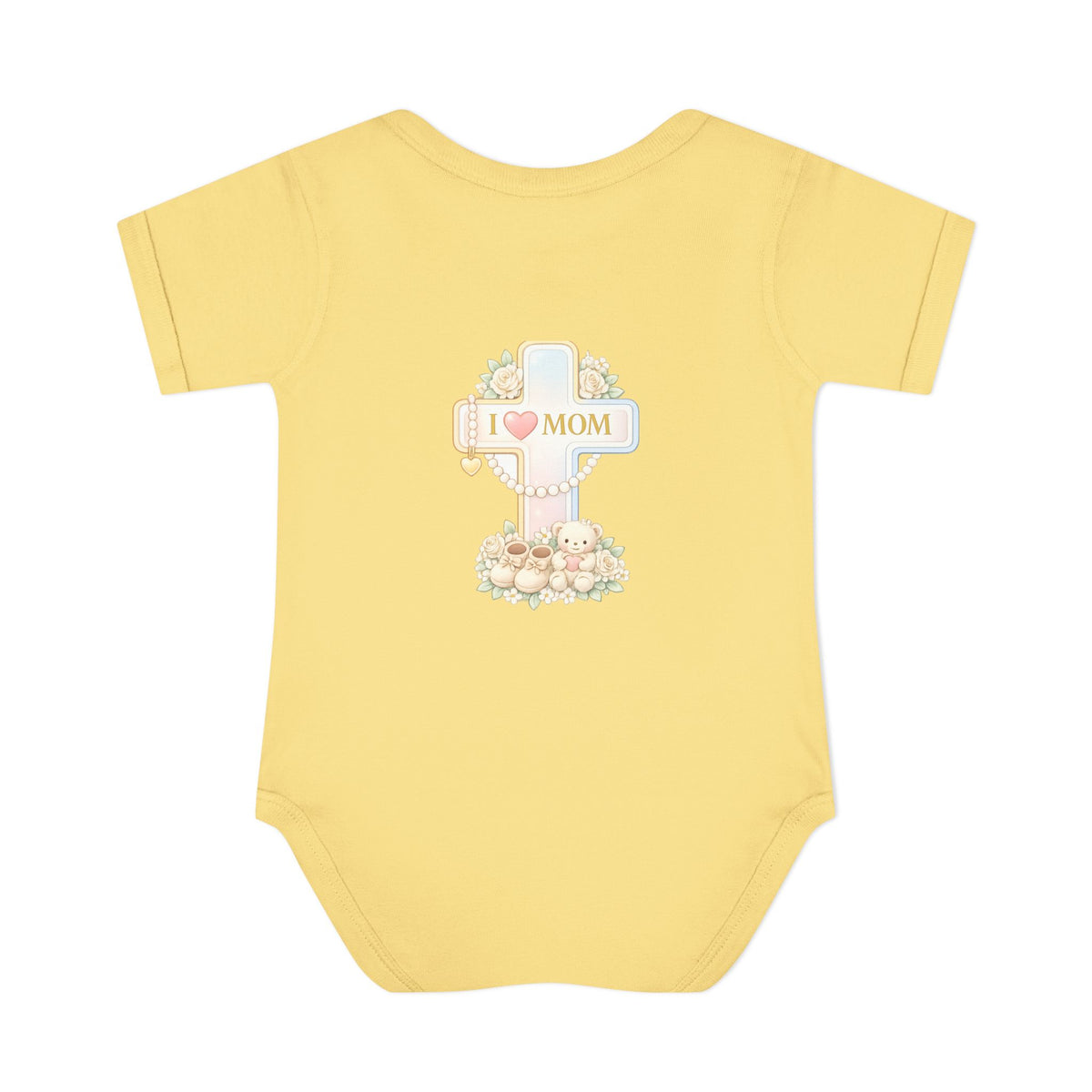 Mom's Greatest Blessing Infant Bodysuit — "Mom" Cross Newborn Onesie
