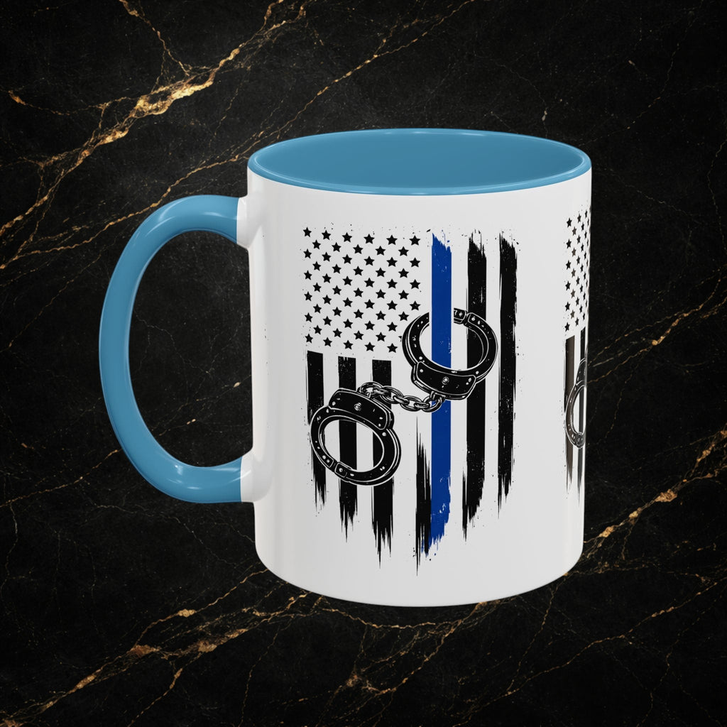 Police 911 Accent Coffee Mug — Patrol Car with Lights Coffee Cup (11/15oz)
