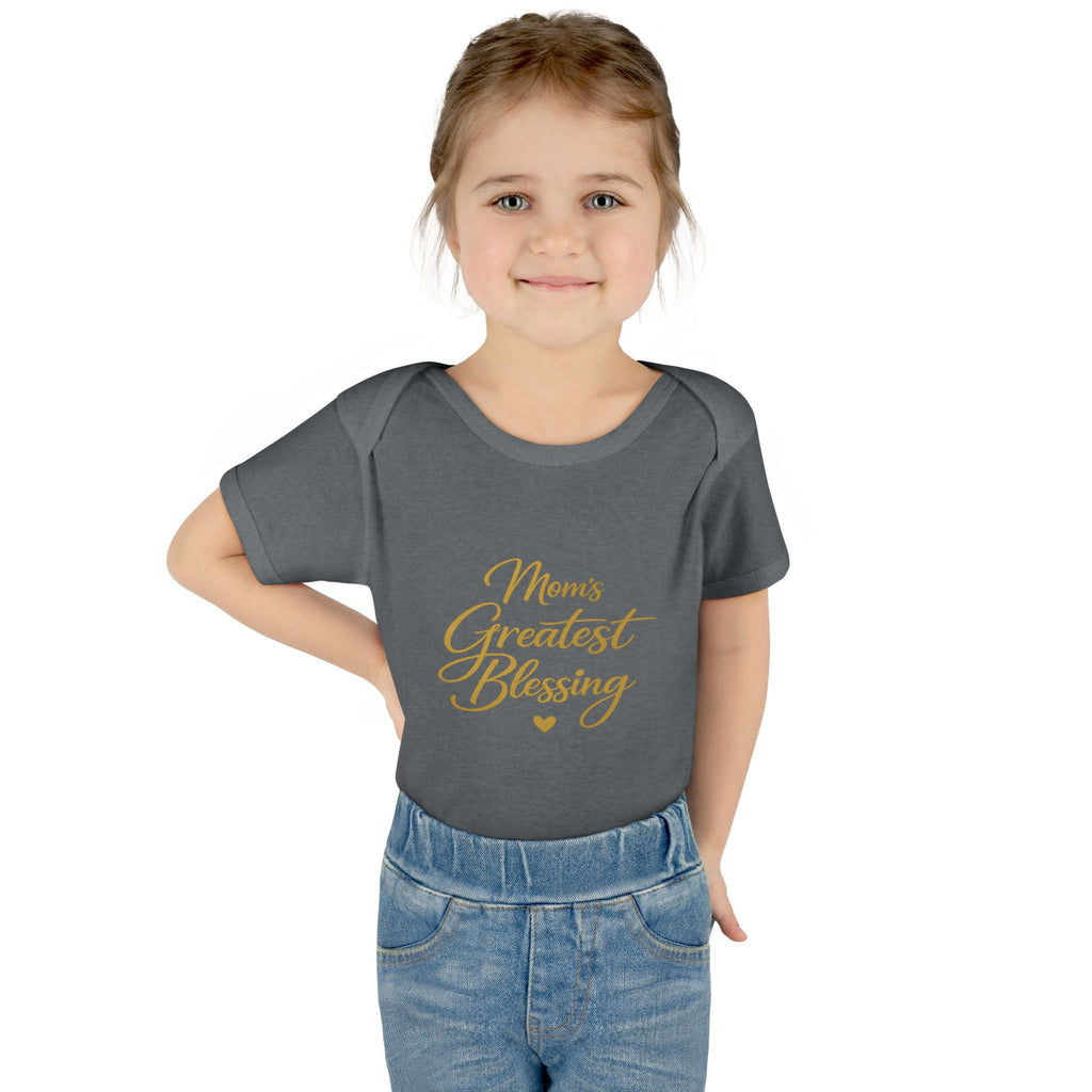 Mom's Greatest Blessing Infant Bodysuit — "Mom" Cross Newborn Onesie