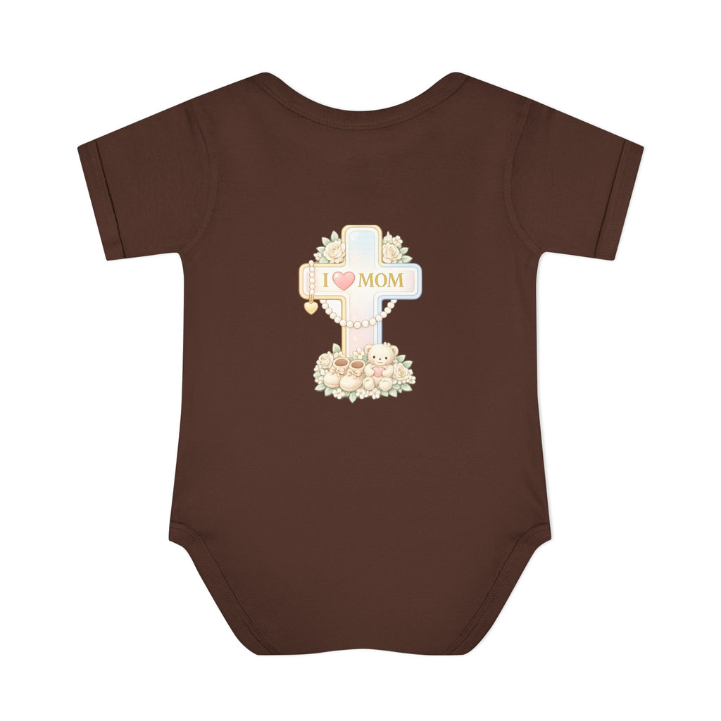 Mom's Greatest Blessing Infant Bodysuit — "Mom" Cross Newborn Onesie