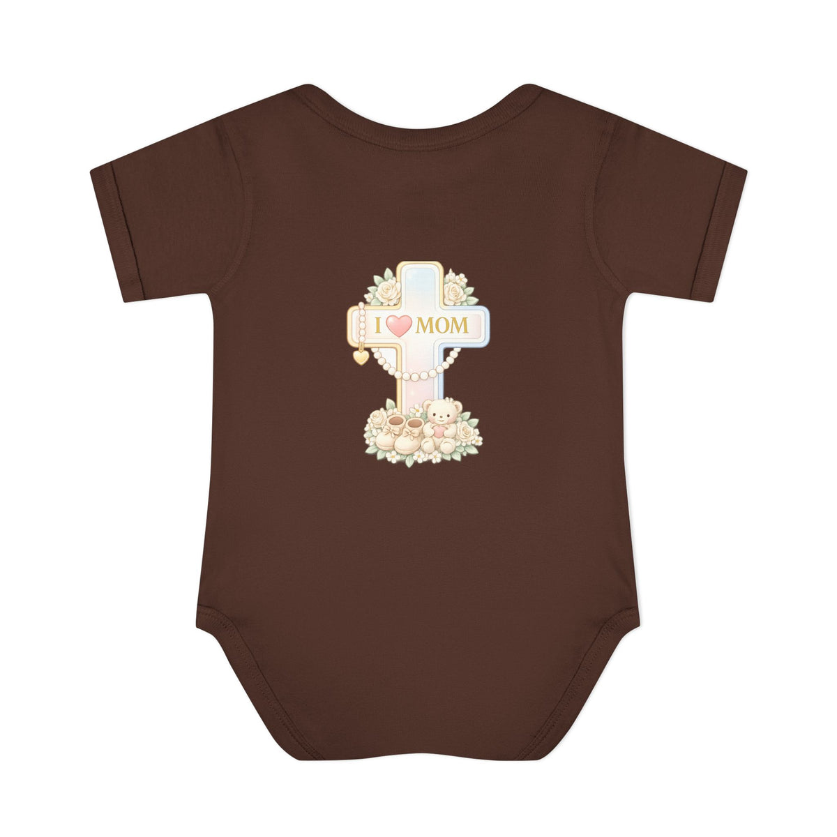 Mom's Greatest Blessing Infant Bodysuit — "Mom" Cross Newborn Onesie