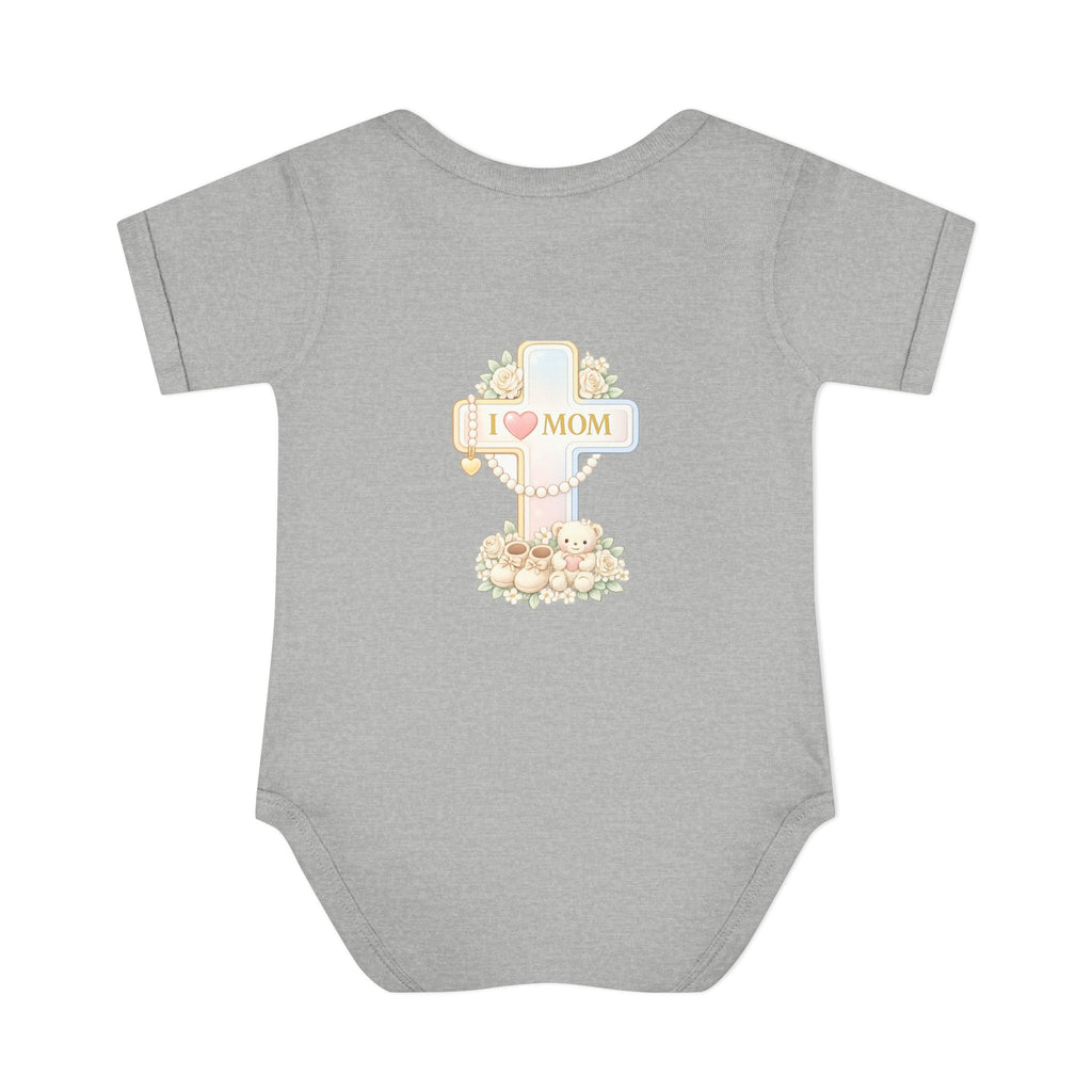 Mom's Greatest Blessing Infant Bodysuit — "Mom" Cross Newborn Onesie