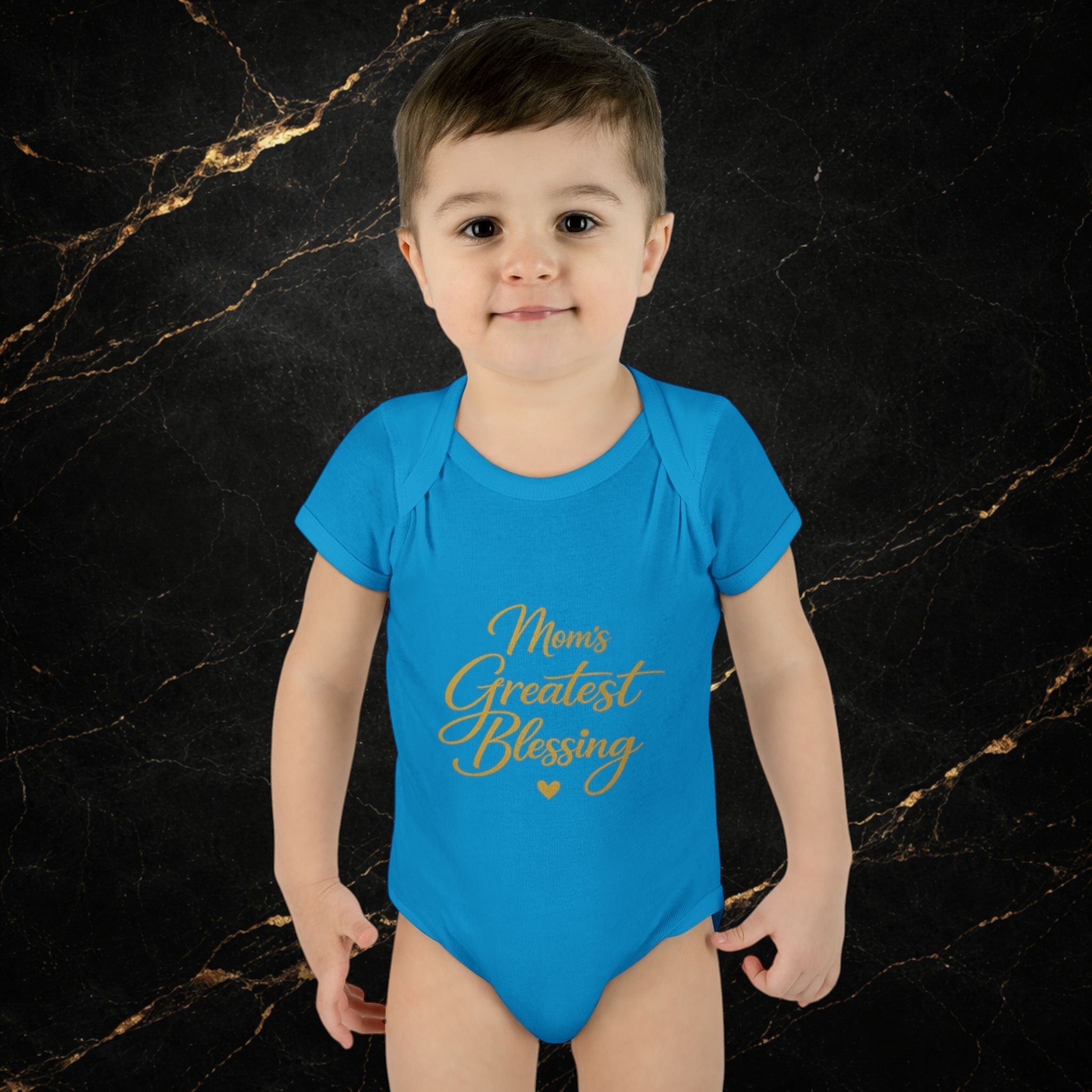 Mom's Greatest Blessing Infant Bodysuit — "Mom" Cross Newborn Onesie