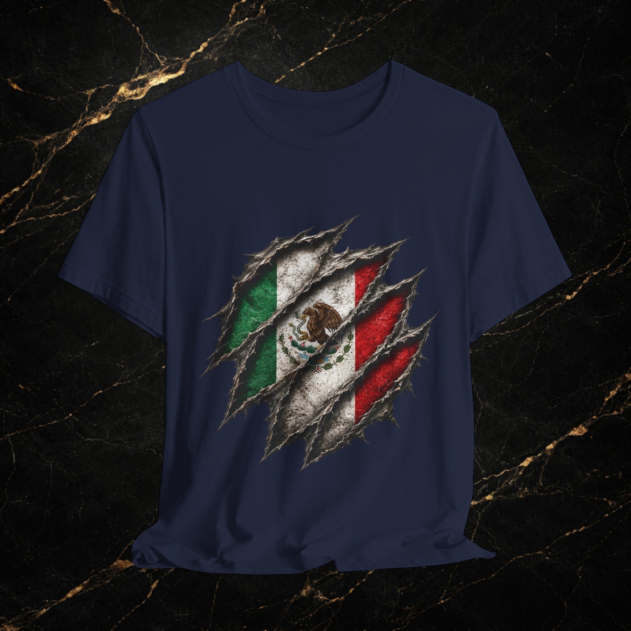 Mexican Flag Ripped Design T‑Shirt — Patriotic Mexico Tee