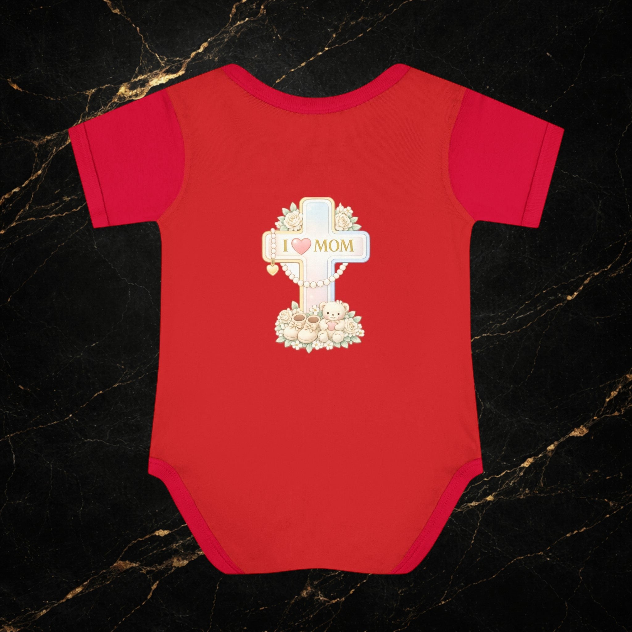 Mom's Greatest Blessing Infant Bodysuit — "Mom" Cross Newborn Onesie