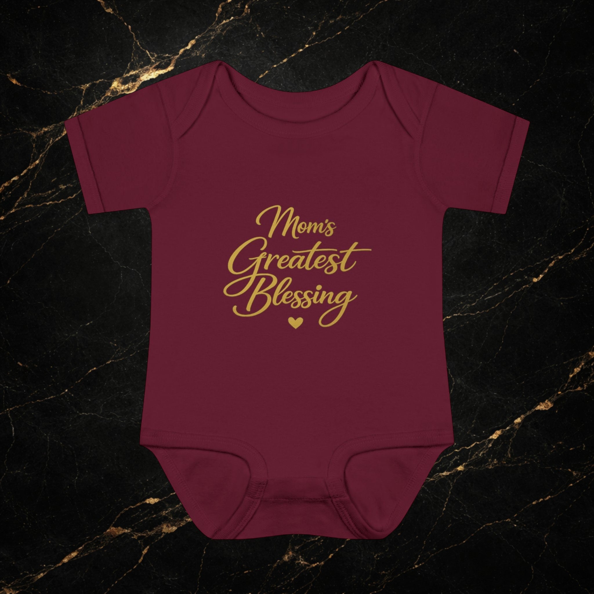 Mom's Greatest Blessing Infant Bodysuit — "Mom" Cross Newborn Onesie