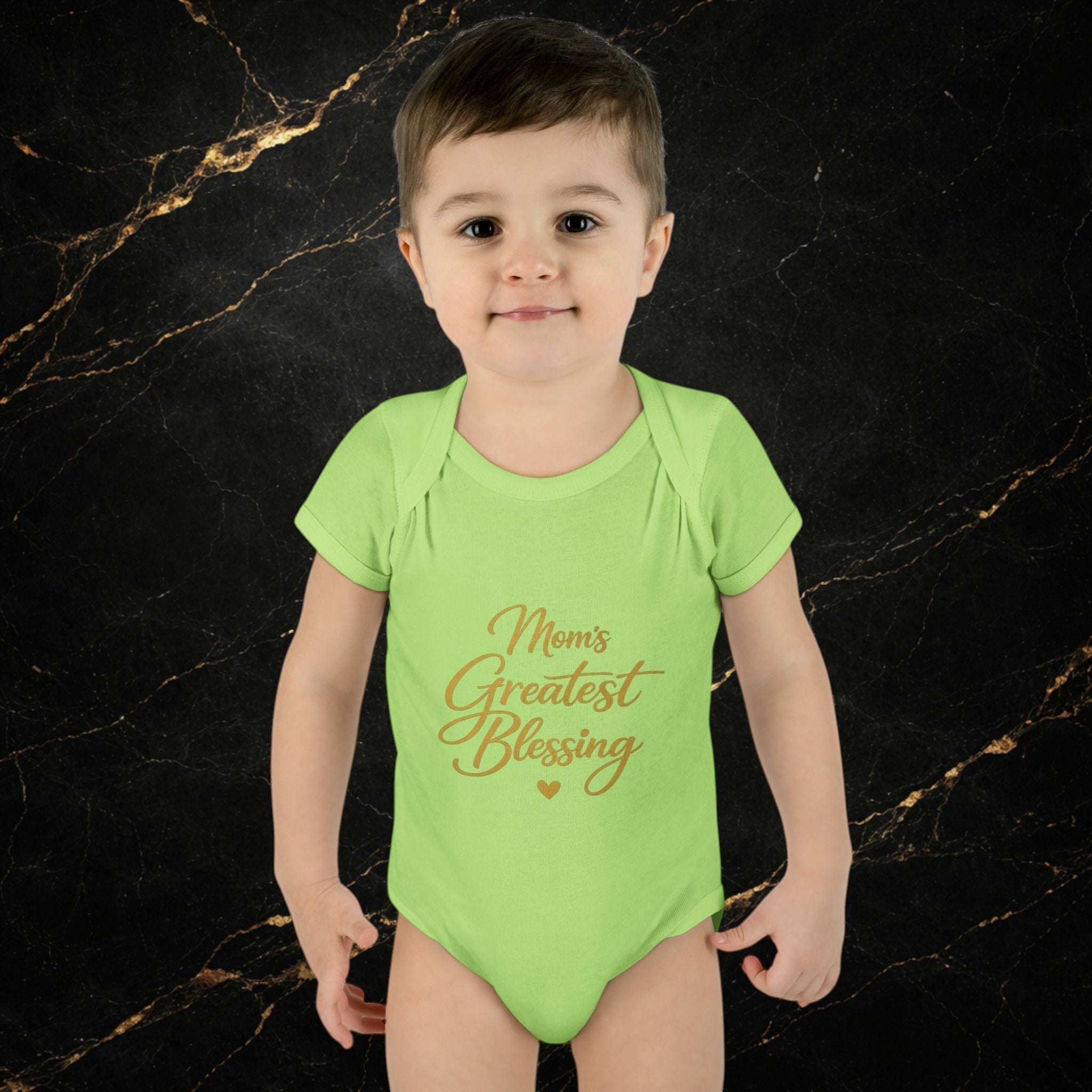 Mom's Greatest Blessing Infant Bodysuit — "Mom" Cross Newborn Onesie