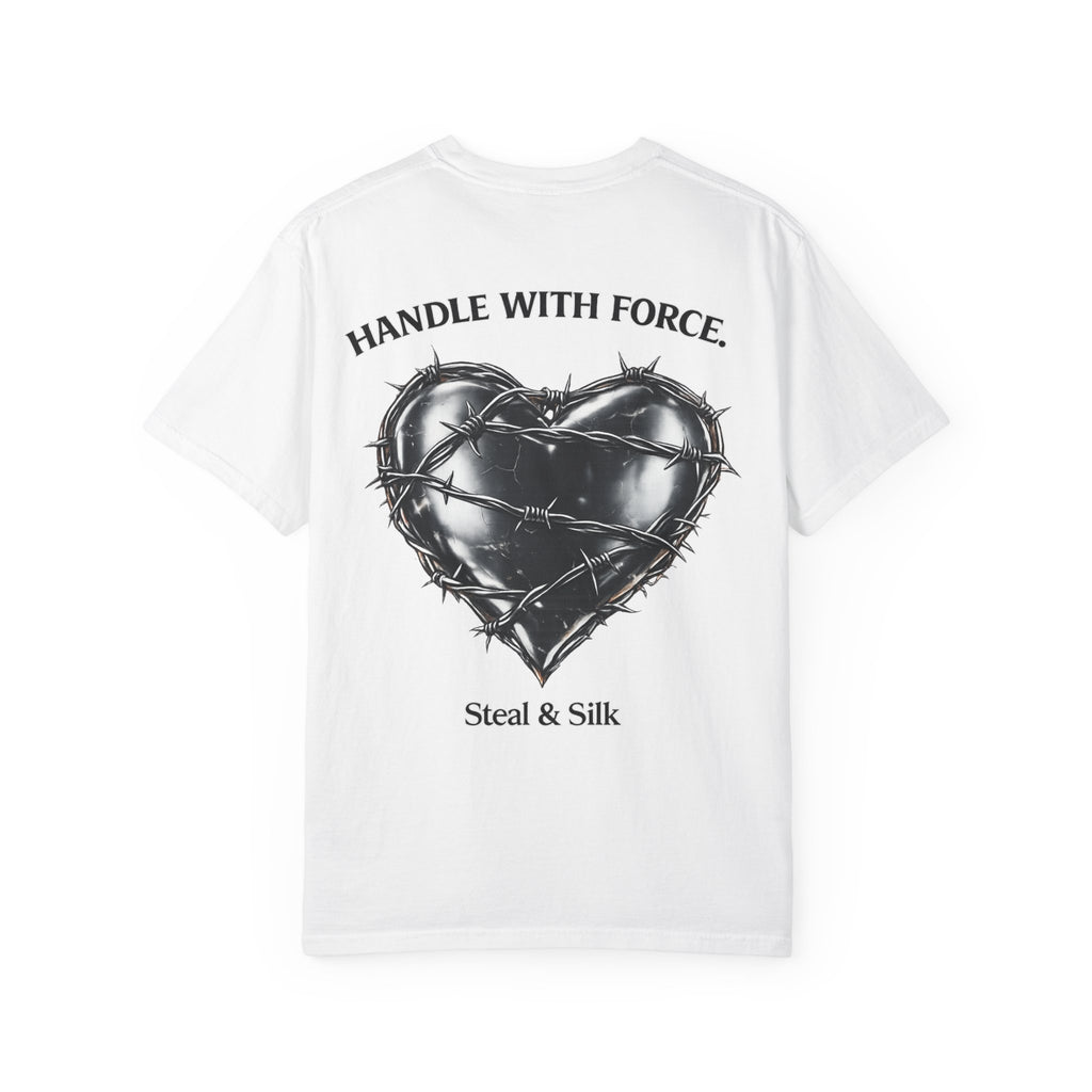 Handle With Force Heart Graphic T-Shirt — "Steal & Silk" Band Tee