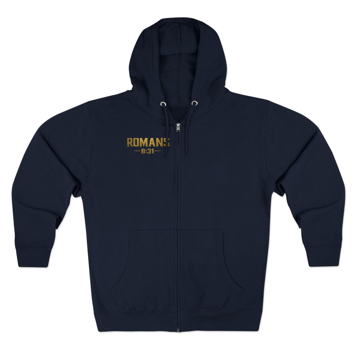 Romans 8:31 Cross Zip Hoodie — If God Is For Us Inspirational Christian Hoodie