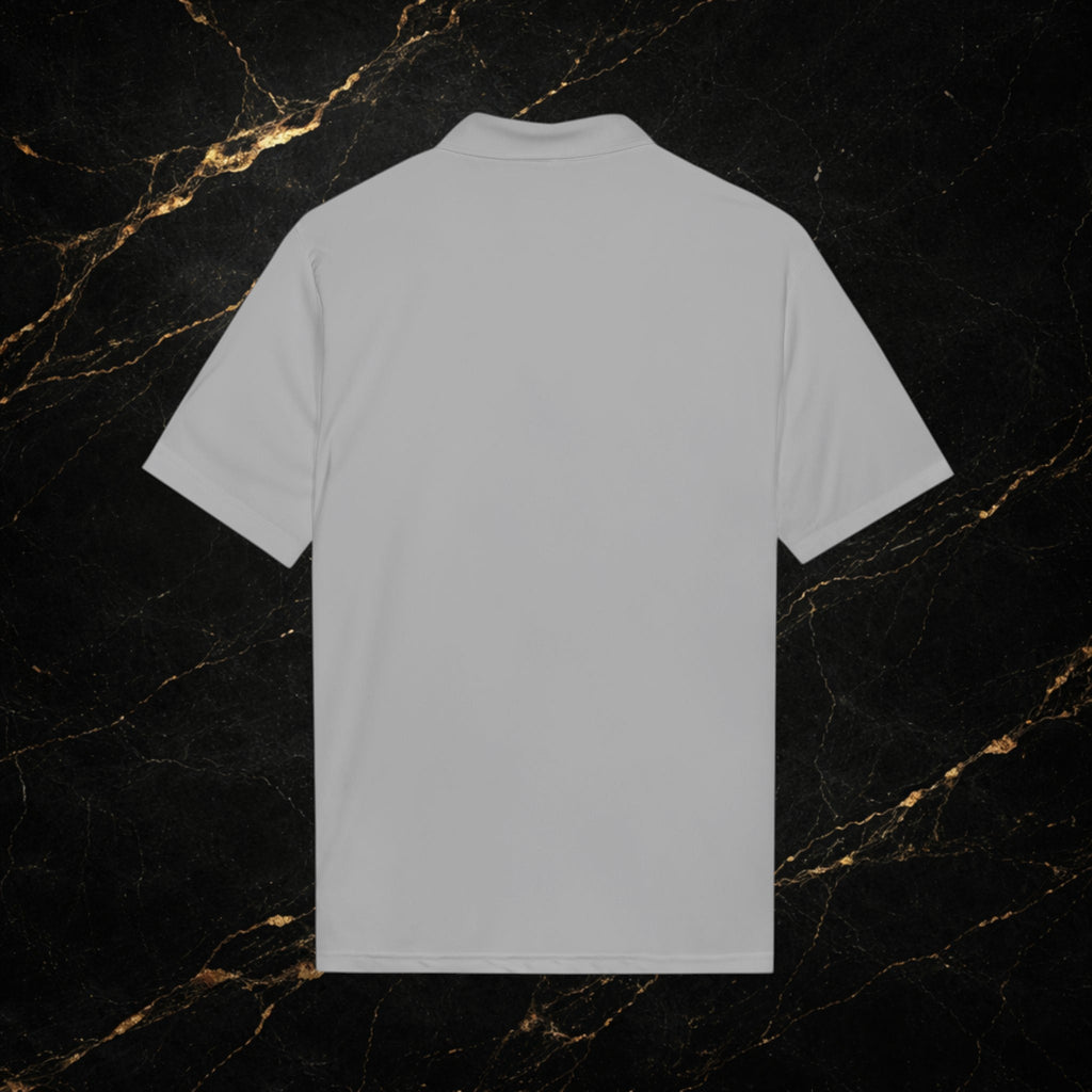 Steal & Silk Embroidered Gold “S” Performance Polo – Premium Athletic Fit