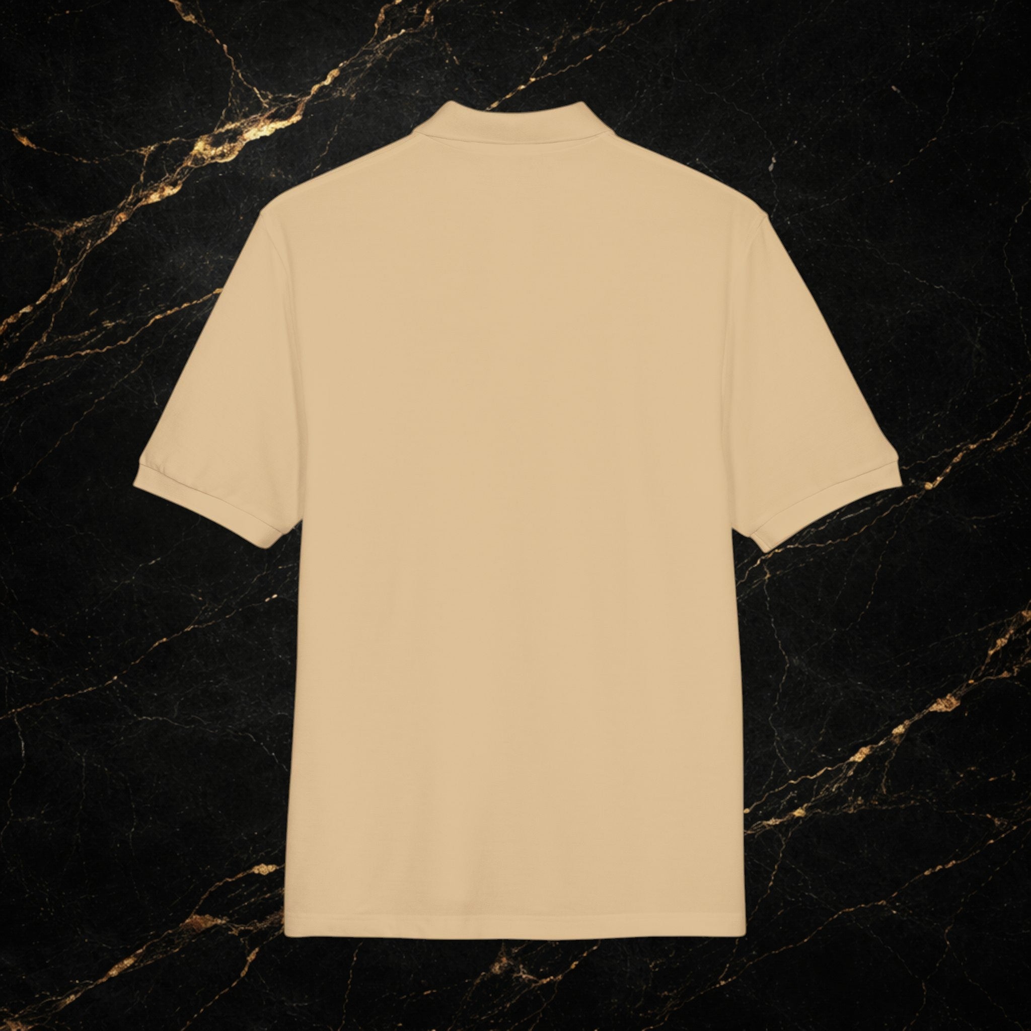 Embroidered Gold Snake Logo Polo Shirt — Classic Casual Dress Polo