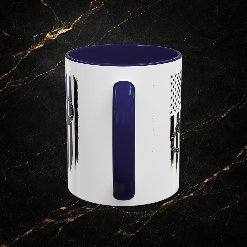 Police 911 Accent Coffee Mug — Patrol Car with Lights Coffee Cup (11/15oz)