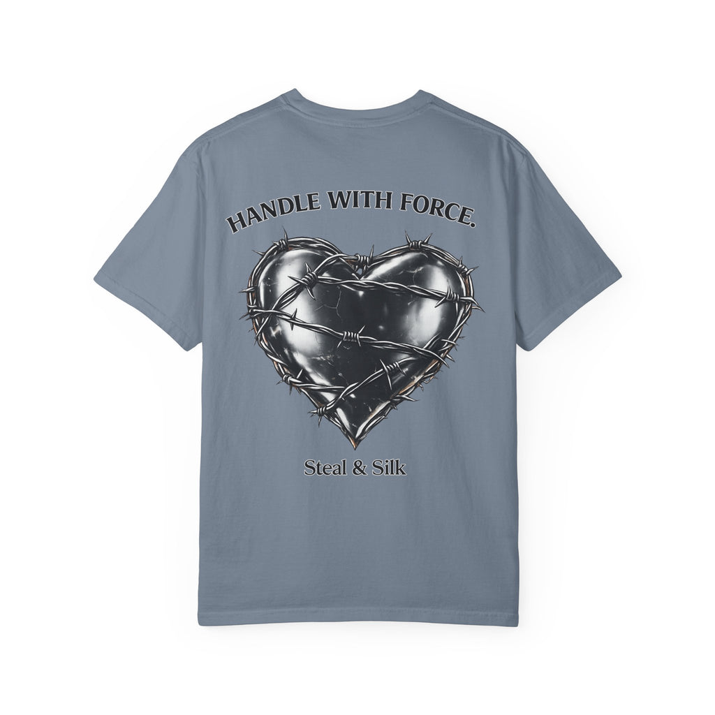 Handle With Force Heart Graphic T-Shirt — "Steal & Silk" Band Tee
