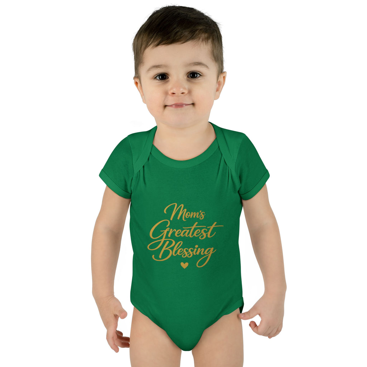 Mom's Greatest Blessing Infant Bodysuit — "Mom" Cross Newborn Onesie
