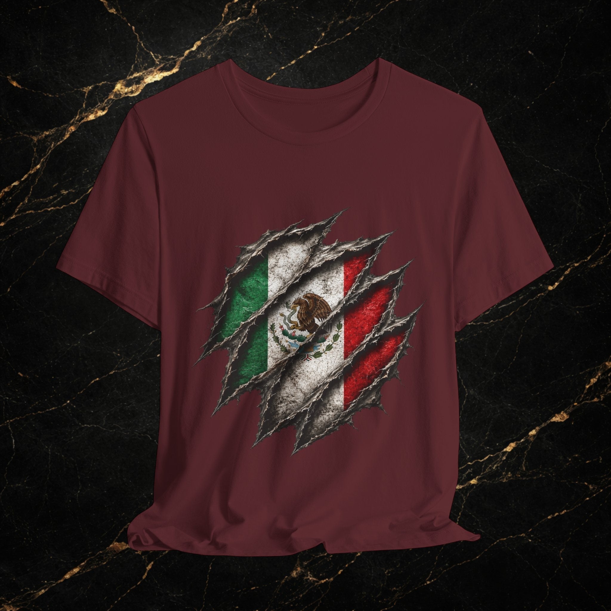 Mexican Flag Ripped Design T‑Shirt — Patriotic Mexico Tee