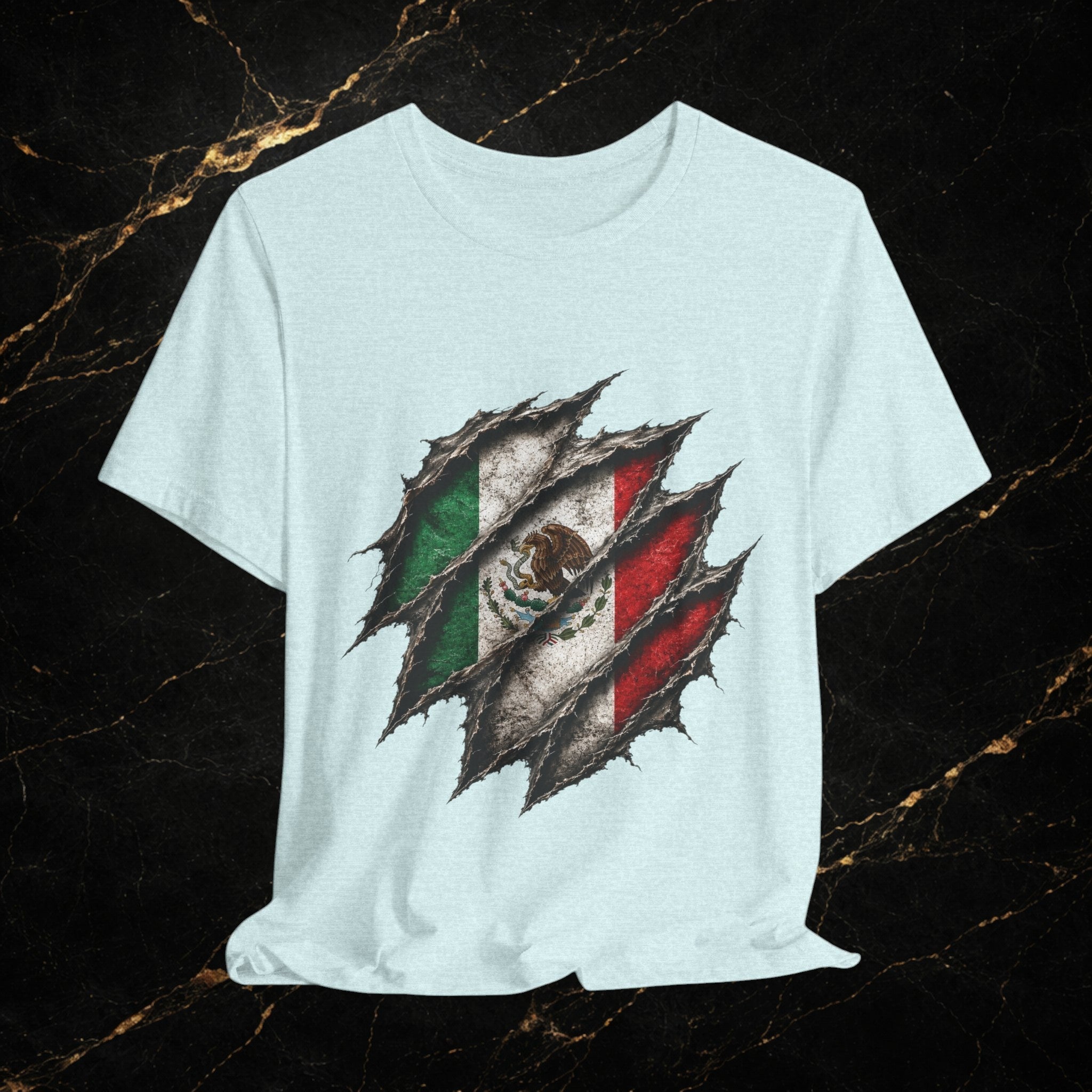 Mexican Flag Ripped Design T‑Shirt — Patriotic Mexico Tee