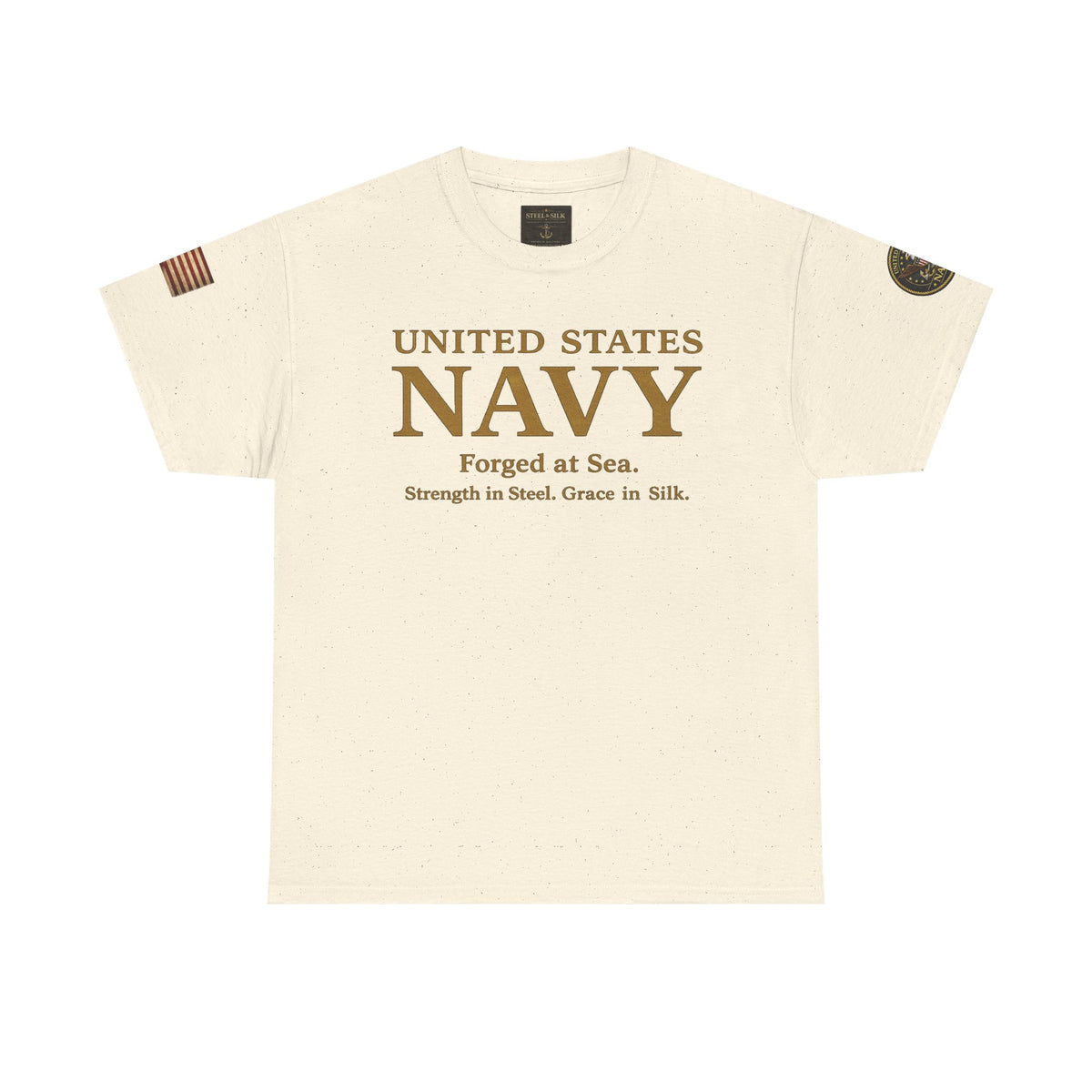 Navy ‘Forged at Sea’ Crew Neck Tee — Honor Courage Commitment Military T‑Shirt