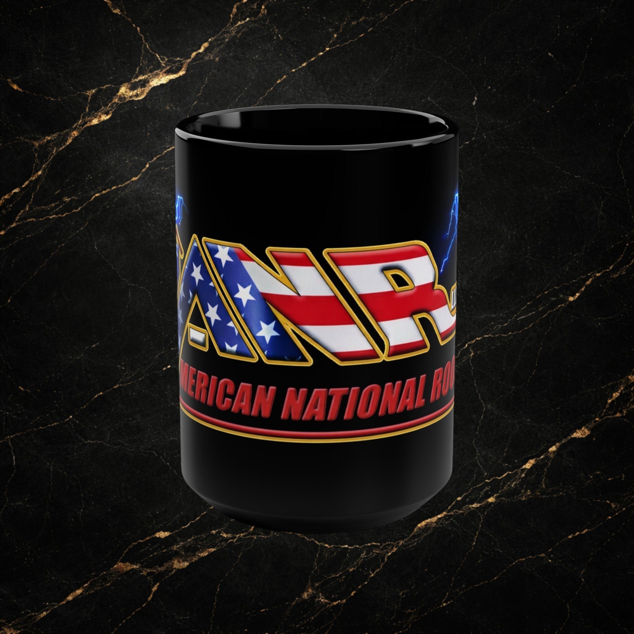 American National Roofing Logo Mug — 15oz Black Coffee Cup