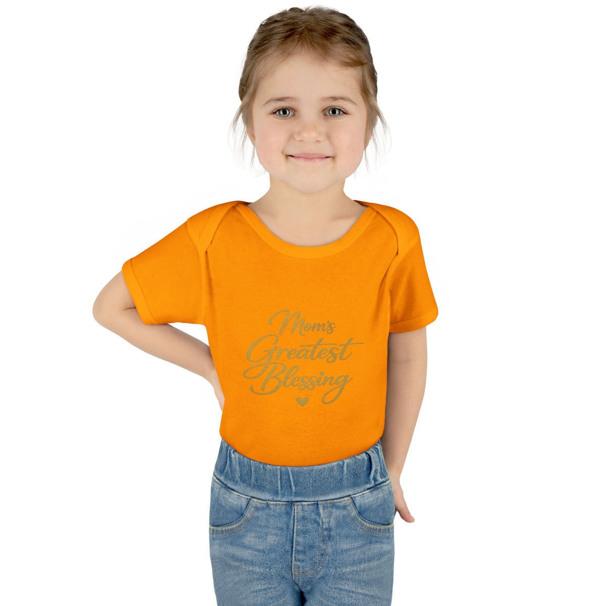 Mom's Greatest Blessing Infant Bodysuit — "Mom" Cross Newborn Onesie
