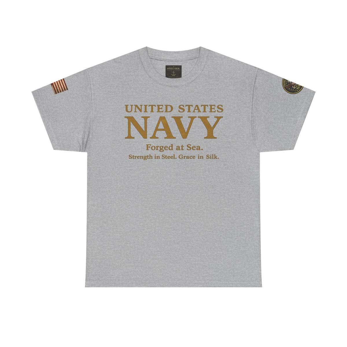 Navy ‘Forged at Sea’ Crew Neck Tee — Honor Courage Commitment Military T‑Shirt
