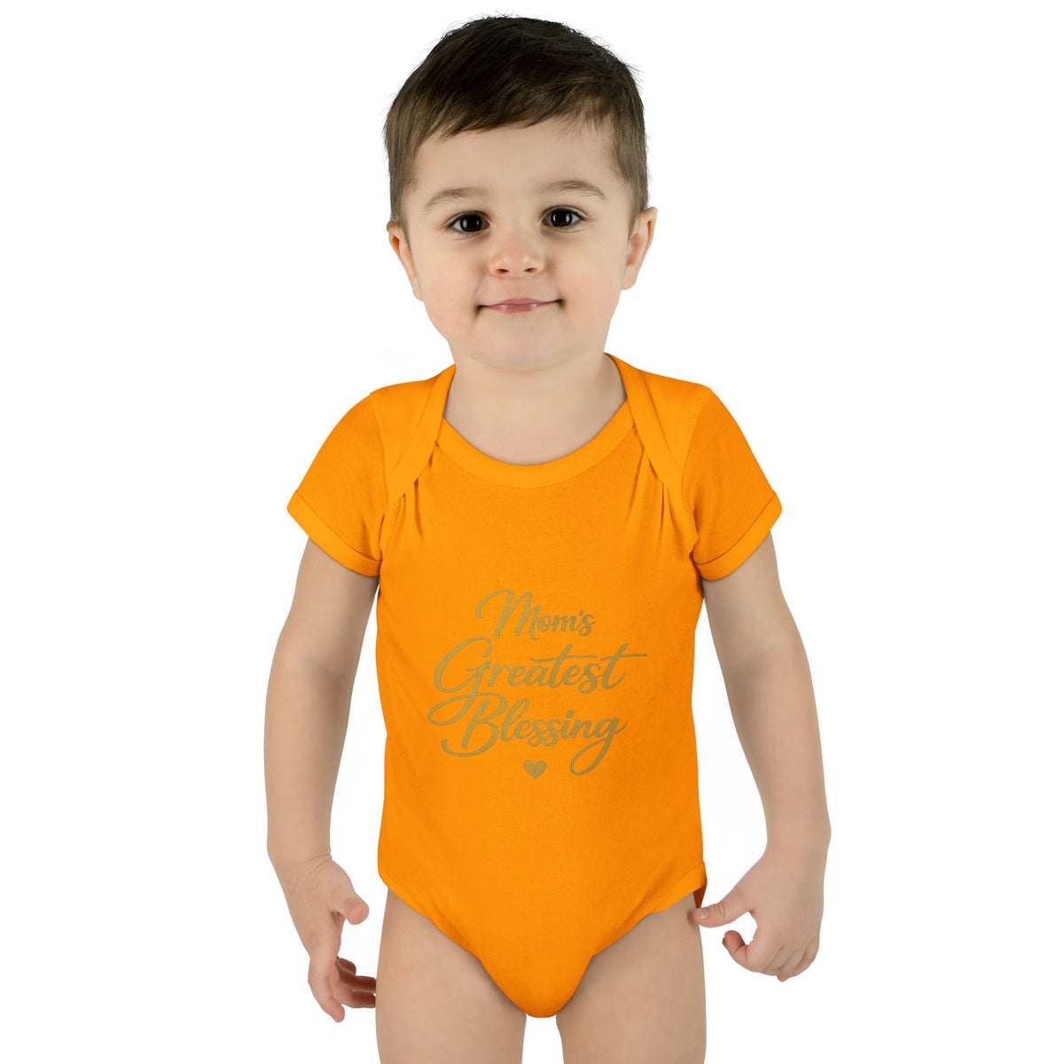 Mom's Greatest Blessing Infant Bodysuit — "Mom" Cross Newborn Onesie