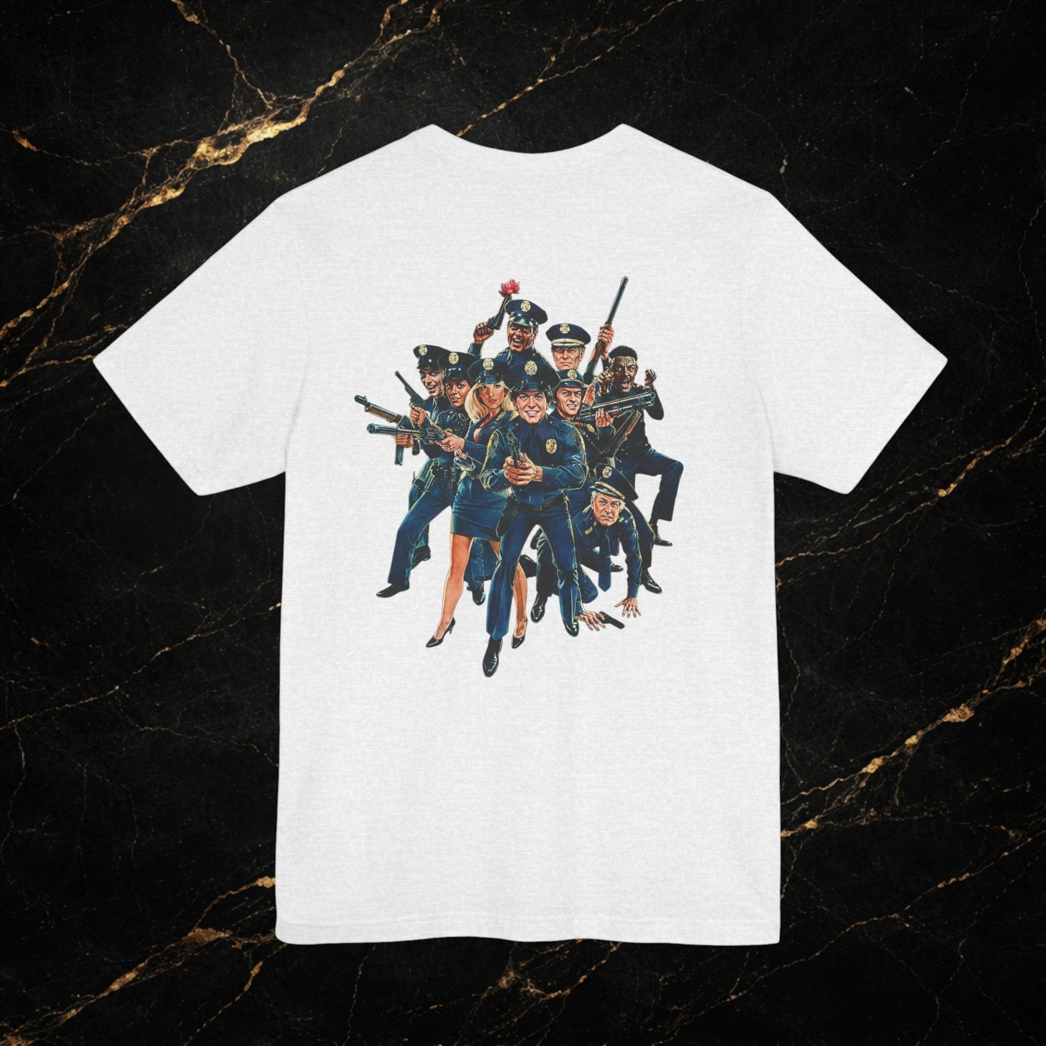 Police Squad! Retro Comedy Movie Tee — Vintage Ensemble Back Print T‑Shirt