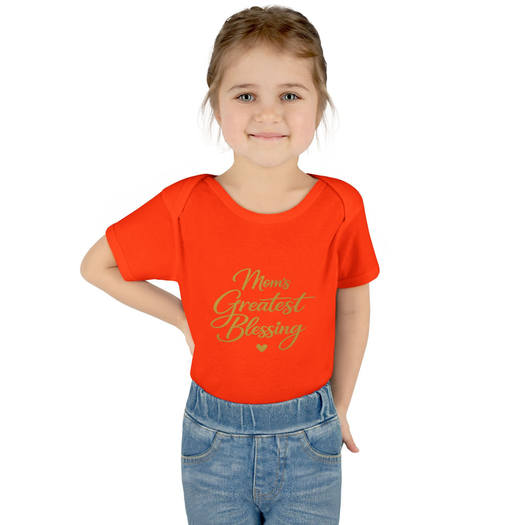 Mom's Greatest Blessing Infant Bodysuit — "Mom" Cross Newborn Onesie