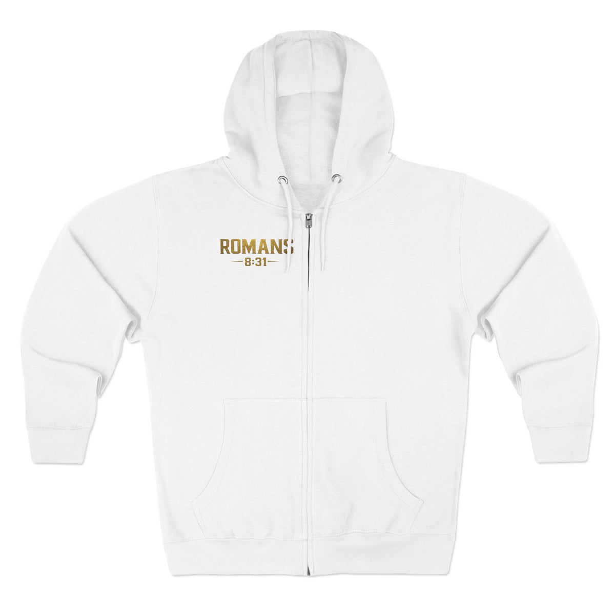 Romans 8:31 Cross Zip Hoodie — If God Is For Us Inspirational Christian Hoodie