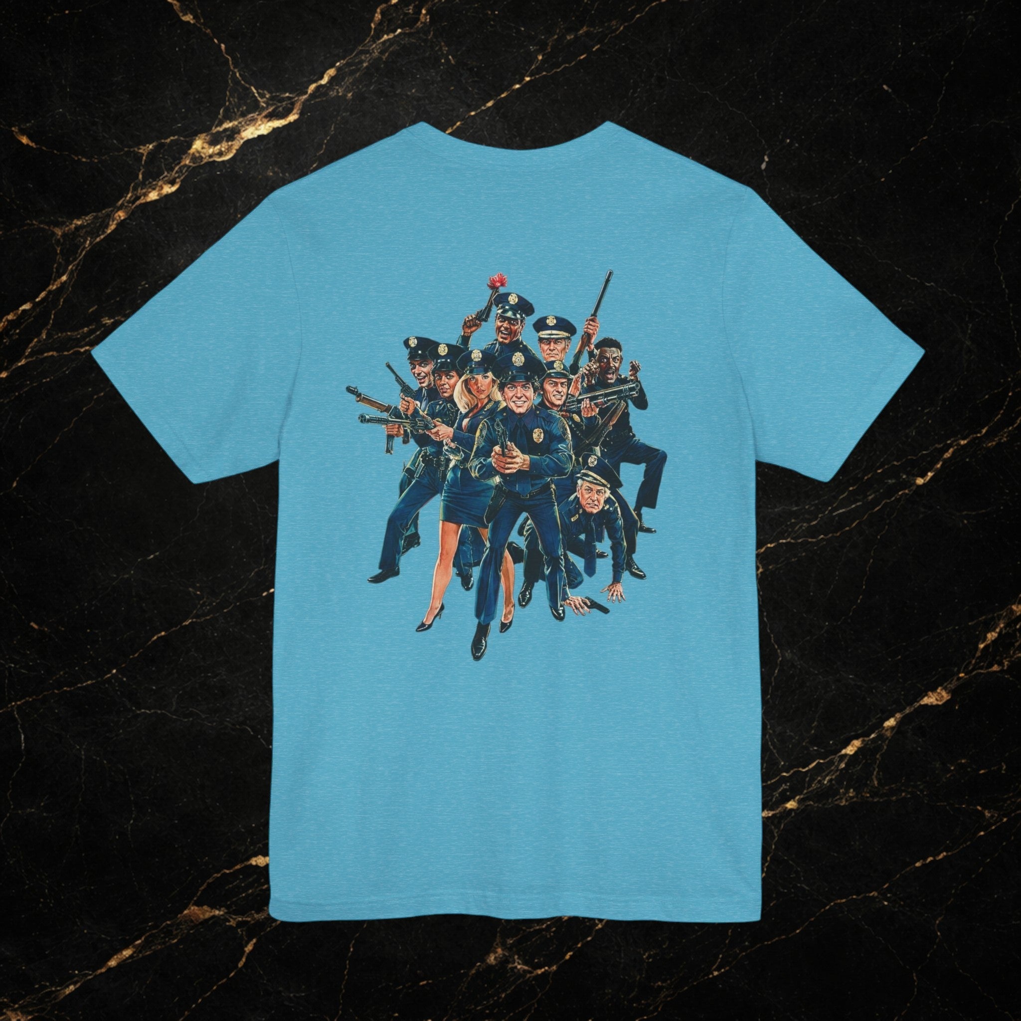 Police Squad! Retro Comedy Movie Tee — Vintage Ensemble Back Print T‑Shirt