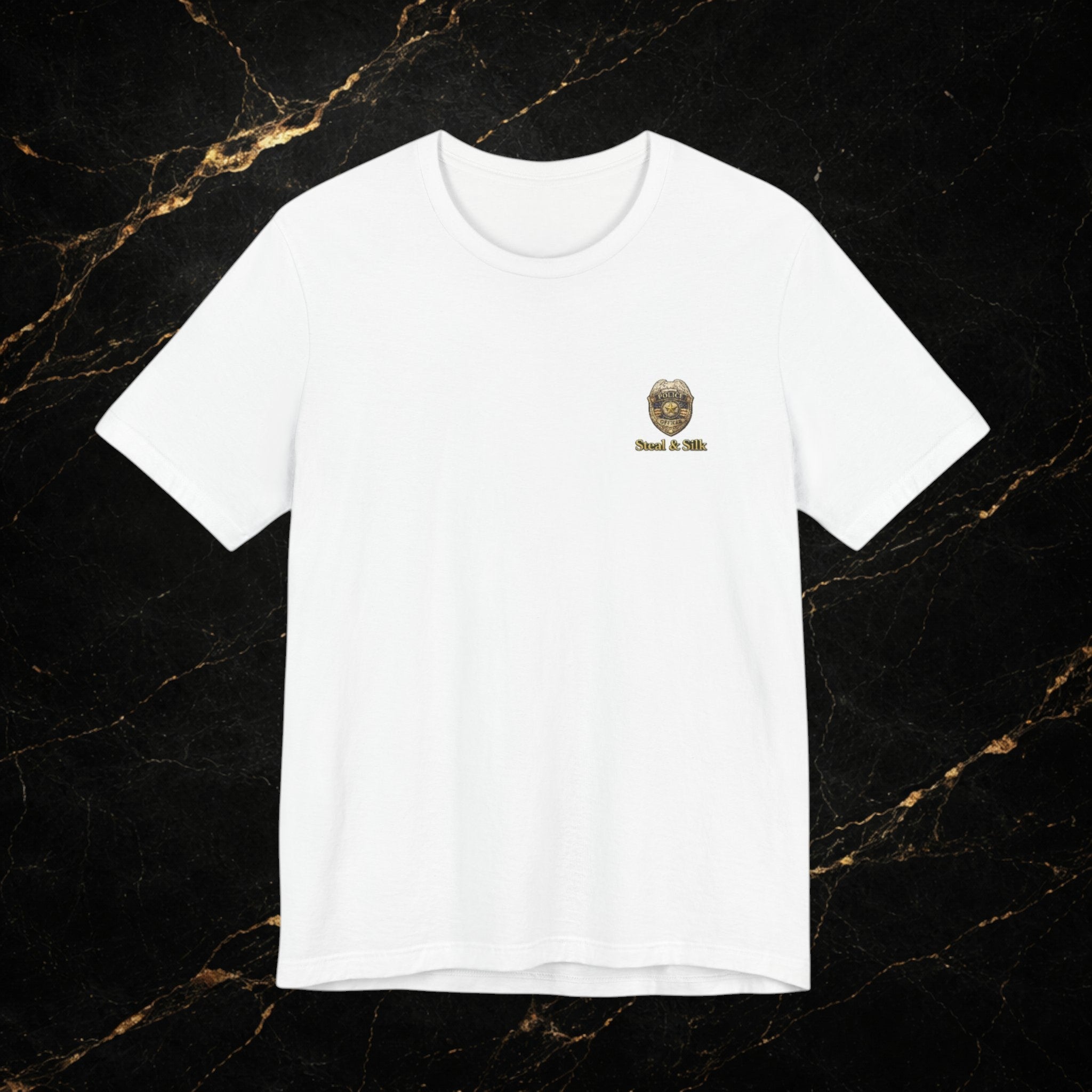 Sir, Step Out Respectfully Tee Premium Police Humor Shirt Steal & Silk Collection