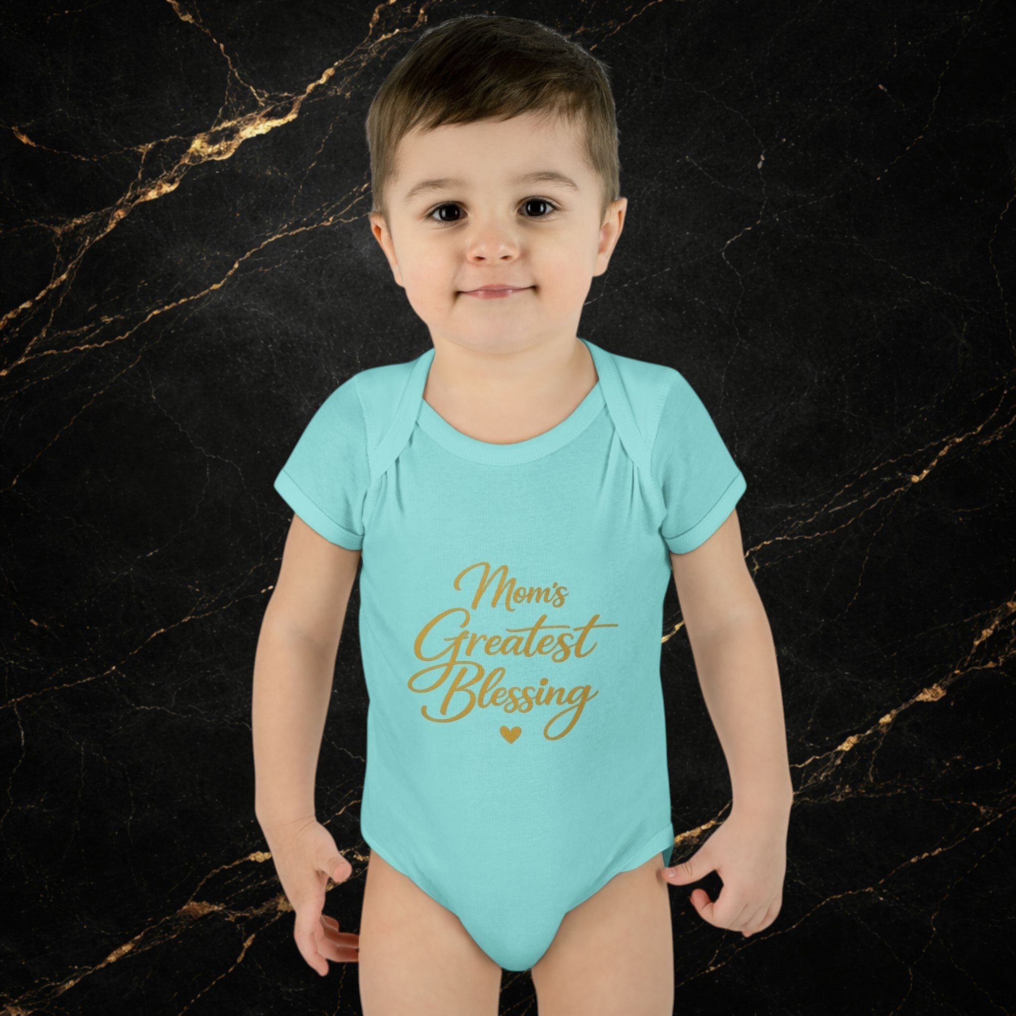 Mom's Greatest Blessing Infant Bodysuit — "Mom" Cross Newborn Onesie