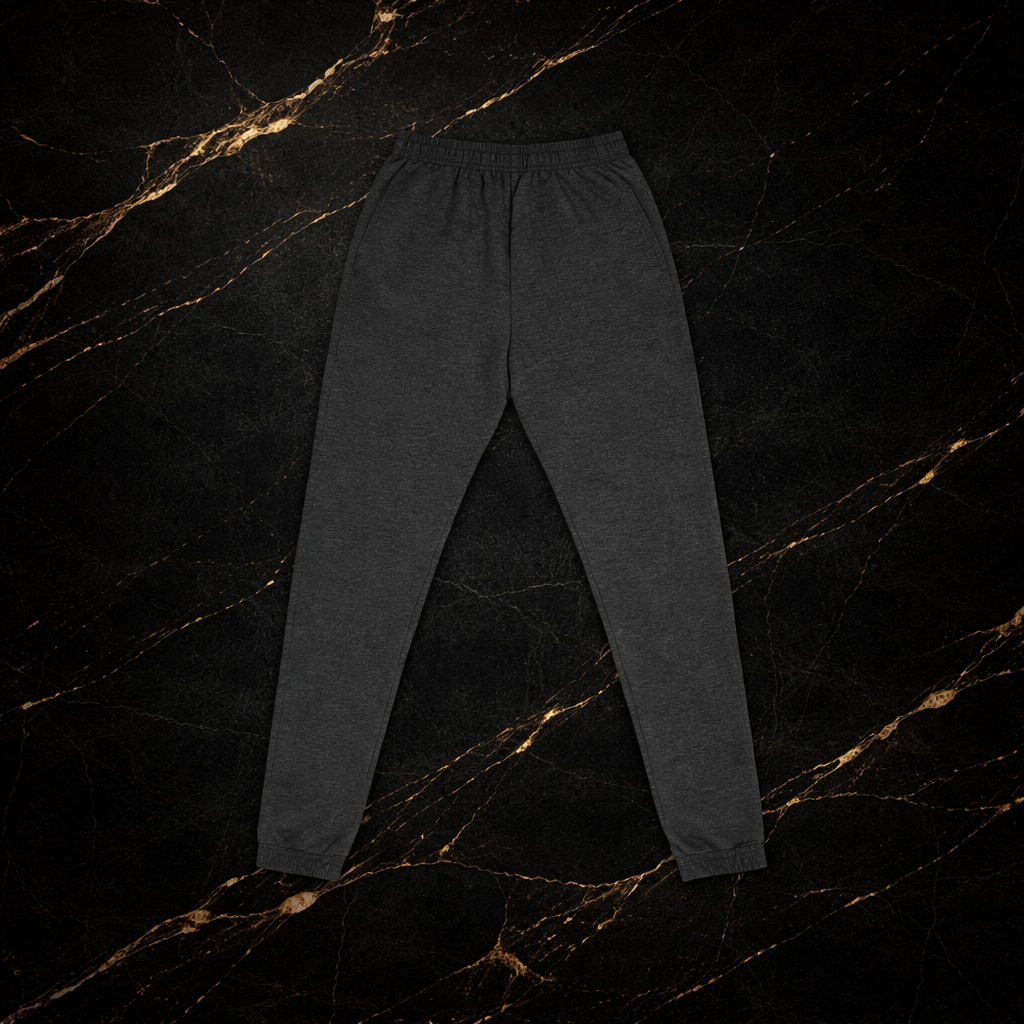 Embroidered 'Soul & Silk' Joggers — Cozy Charcoal Sweatpants