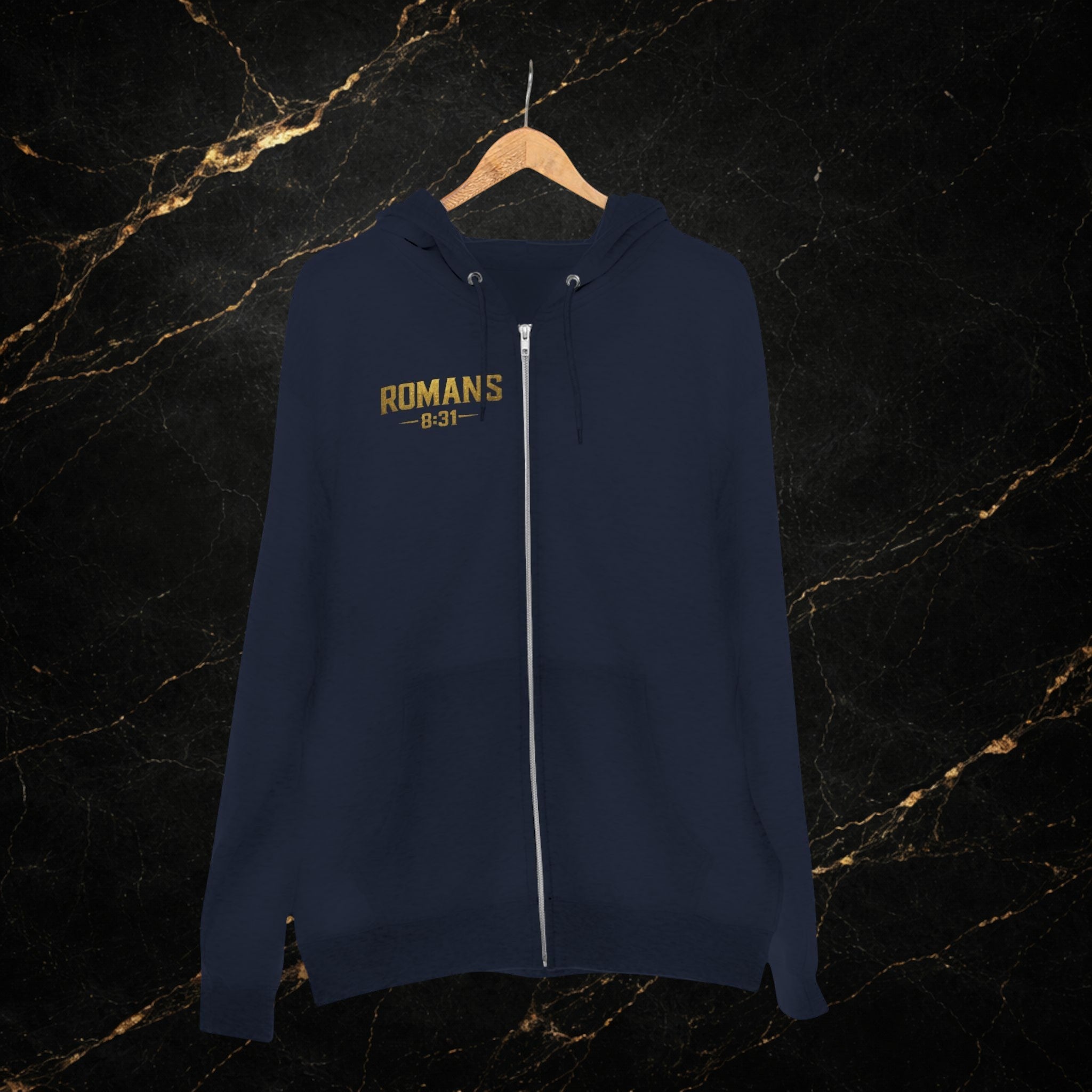Romans 8:31 Cross Zip Hoodie — If God Is For Us Inspirational Christian Hoodie