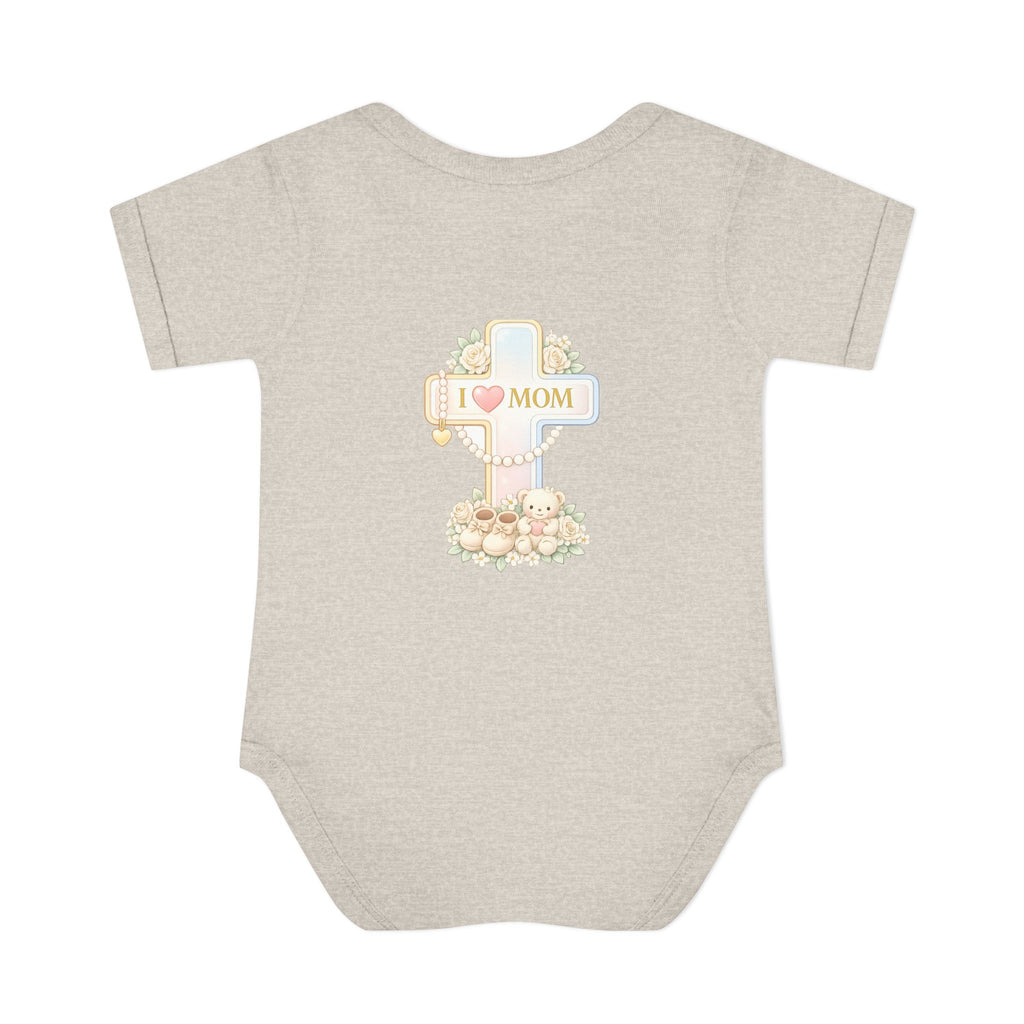 Mom's Greatest Blessing Infant Bodysuit — "Mom" Cross Newborn Onesie