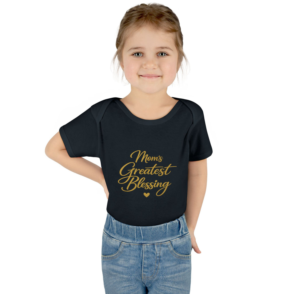 Mom's Greatest Blessing Infant Bodysuit — "Mom" Cross Newborn Onesie