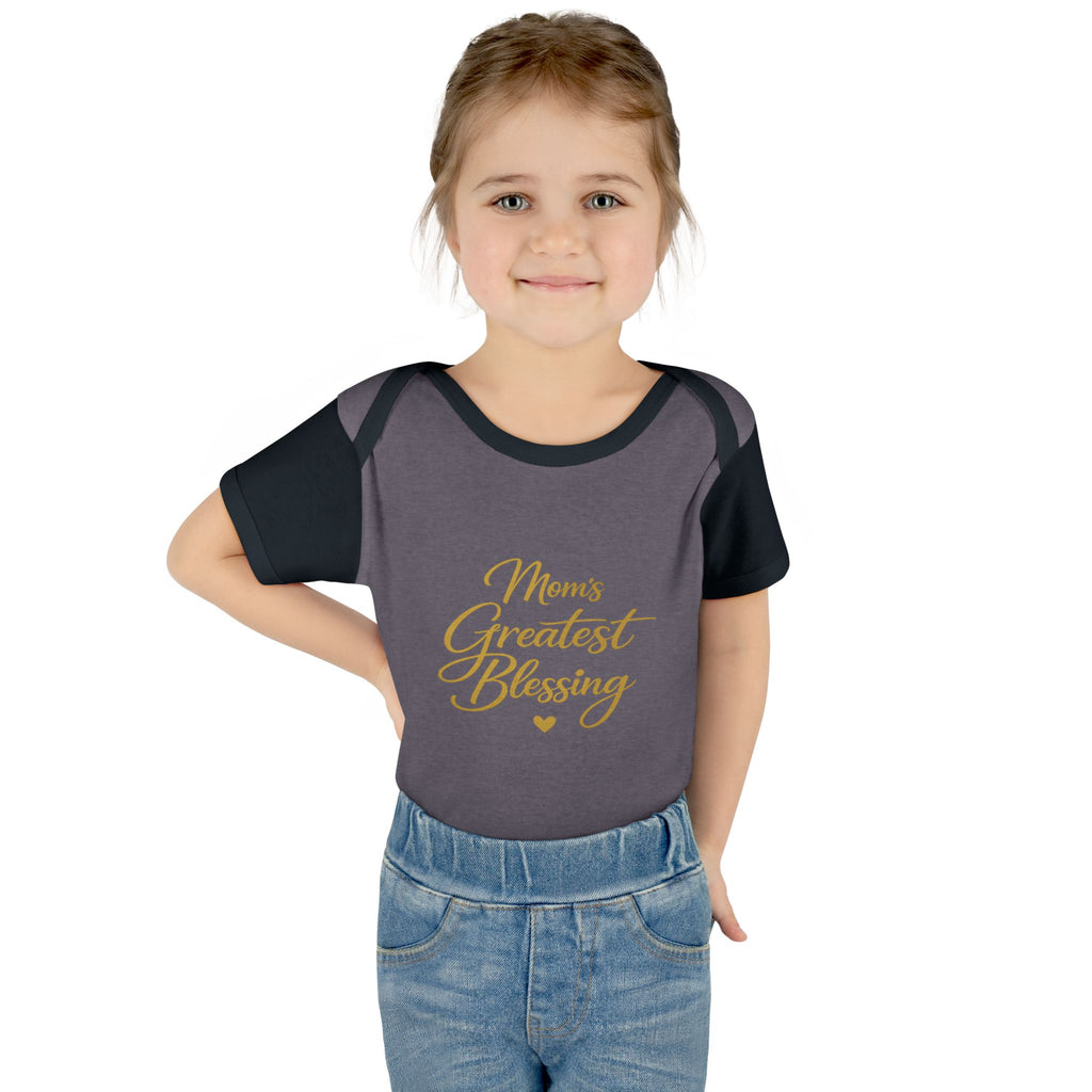 Mom's Greatest Blessing Infant Bodysuit — "Mom" Cross Newborn Onesie