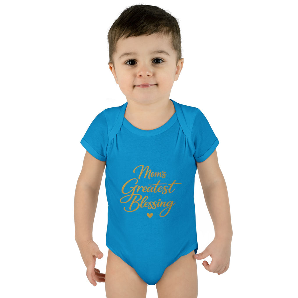 Mom's Greatest Blessing Infant Bodysuit — "Mom" Cross Newborn Onesie