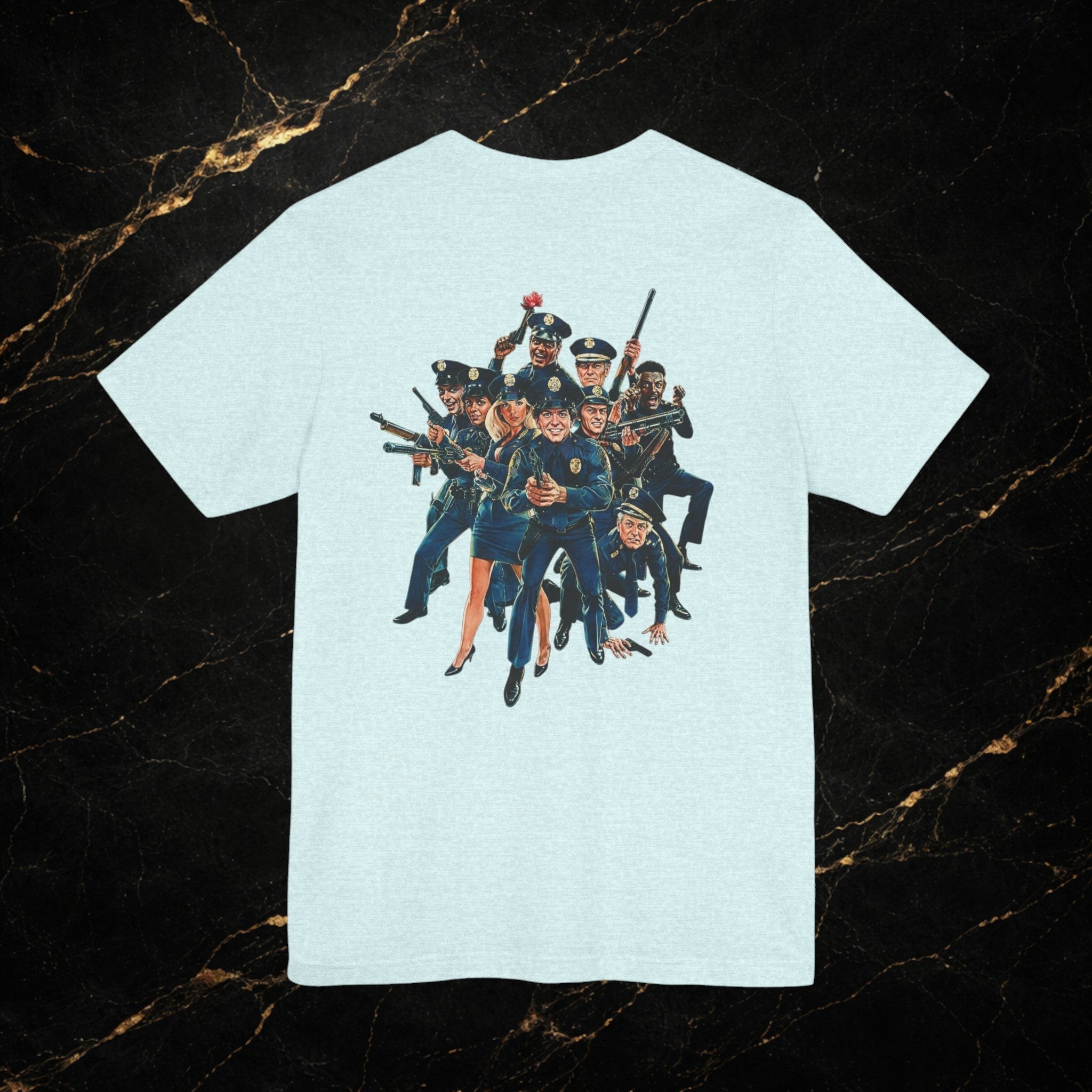 Police Squad! Retro Comedy Movie Tee — Vintage Ensemble Back Print T‑Shirt