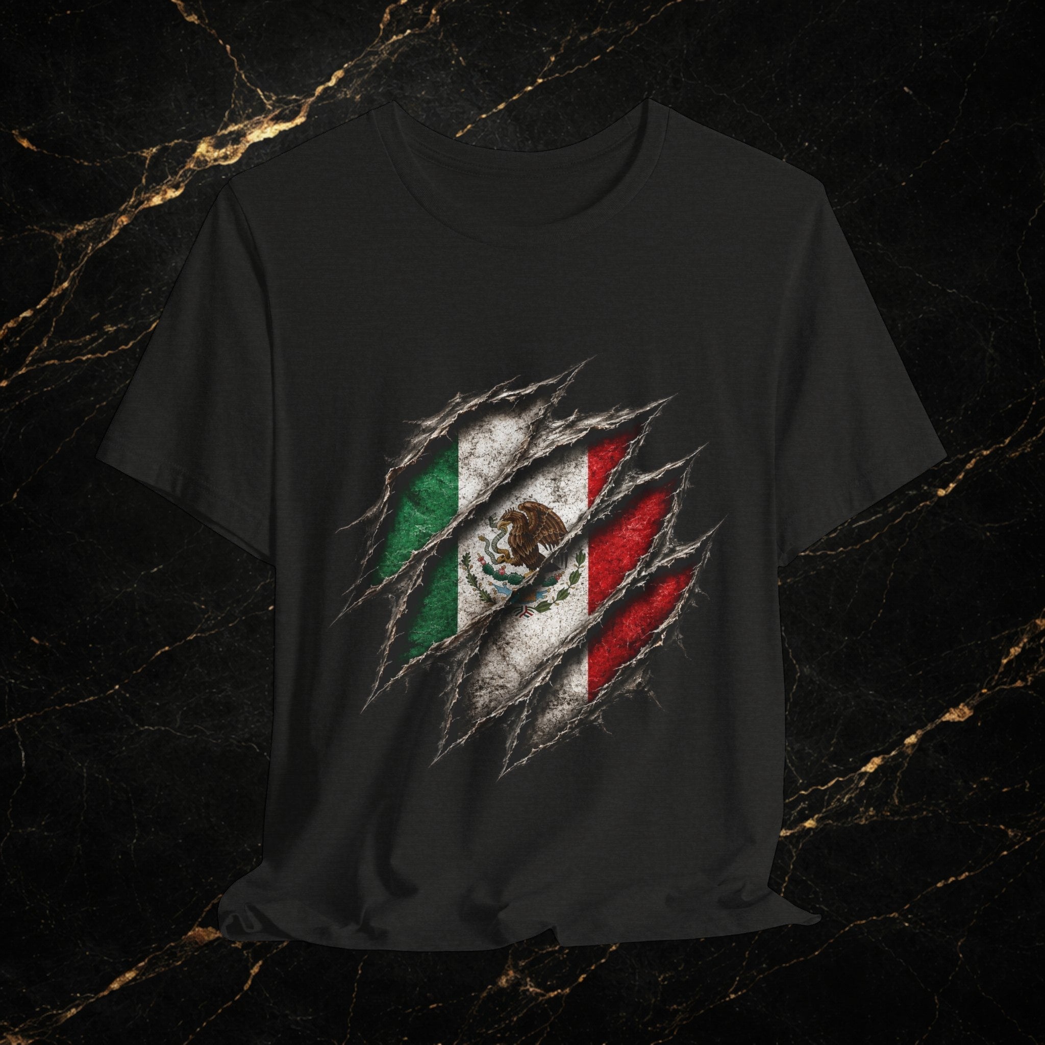 Mexican Flag Ripped Design T‑Shirt — Patriotic Mexico Tee
