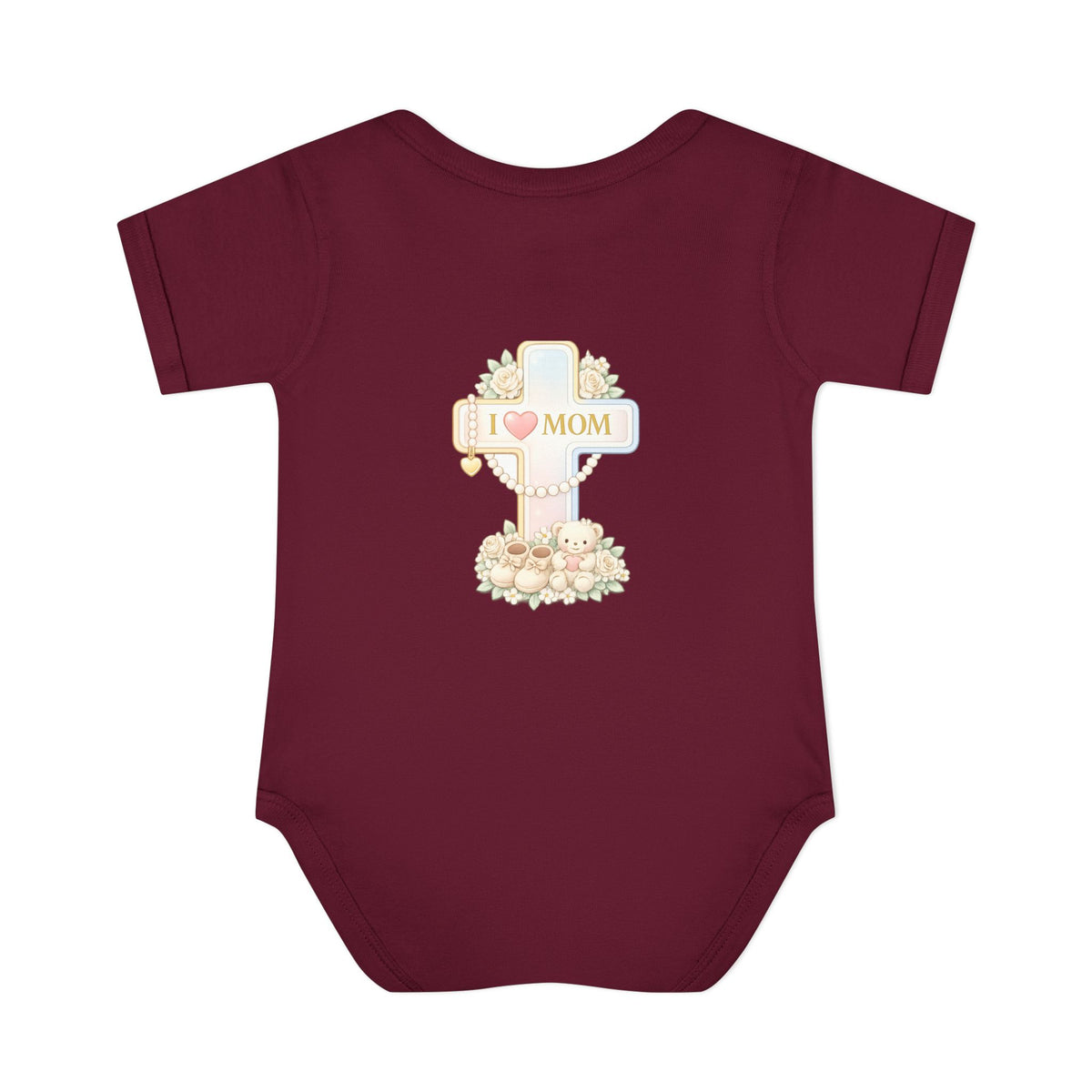 Mom's Greatest Blessing Infant Bodysuit — "Mom" Cross Newborn Onesie